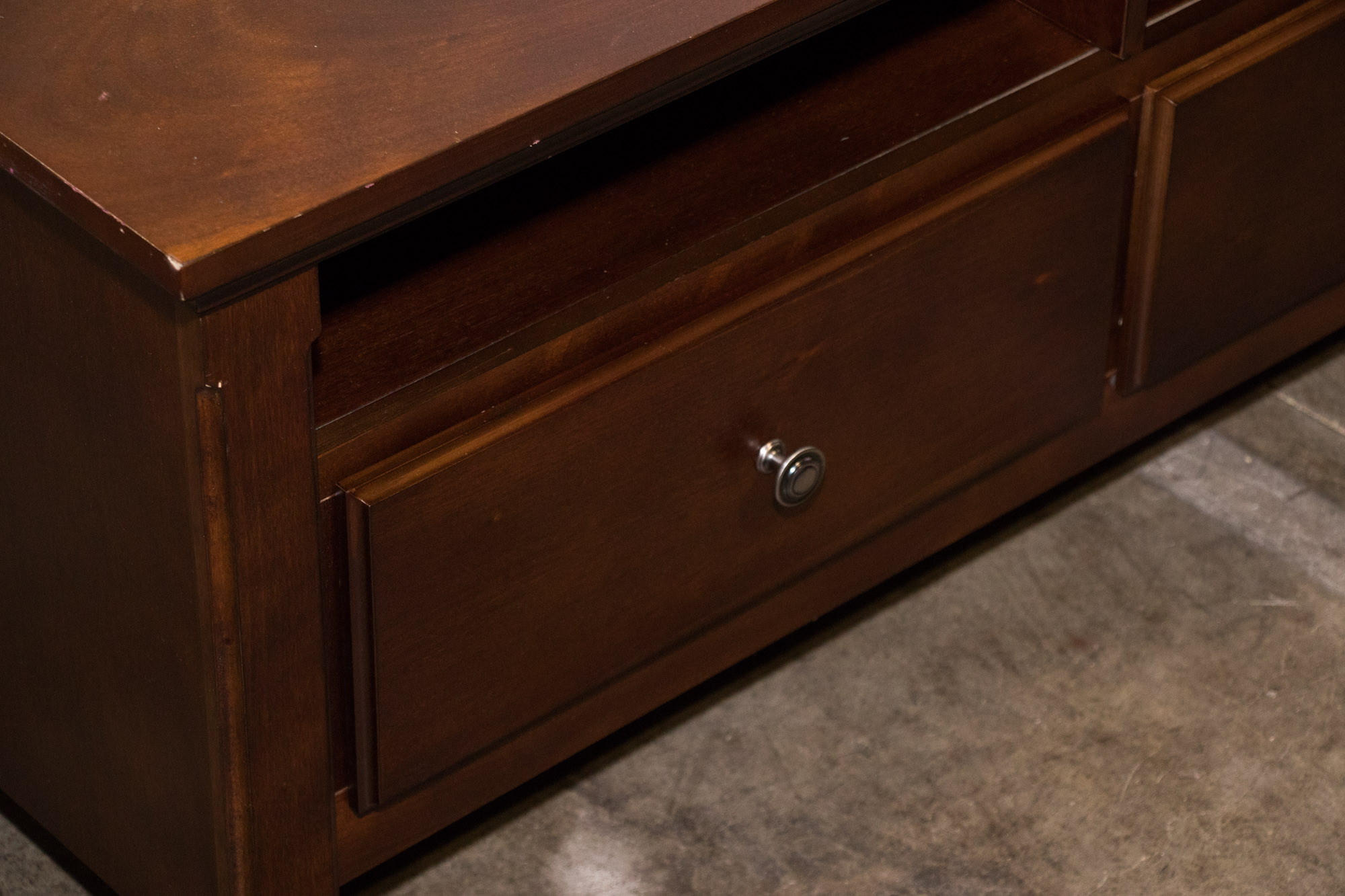 Contemporary Walnut Finish Coffee Table