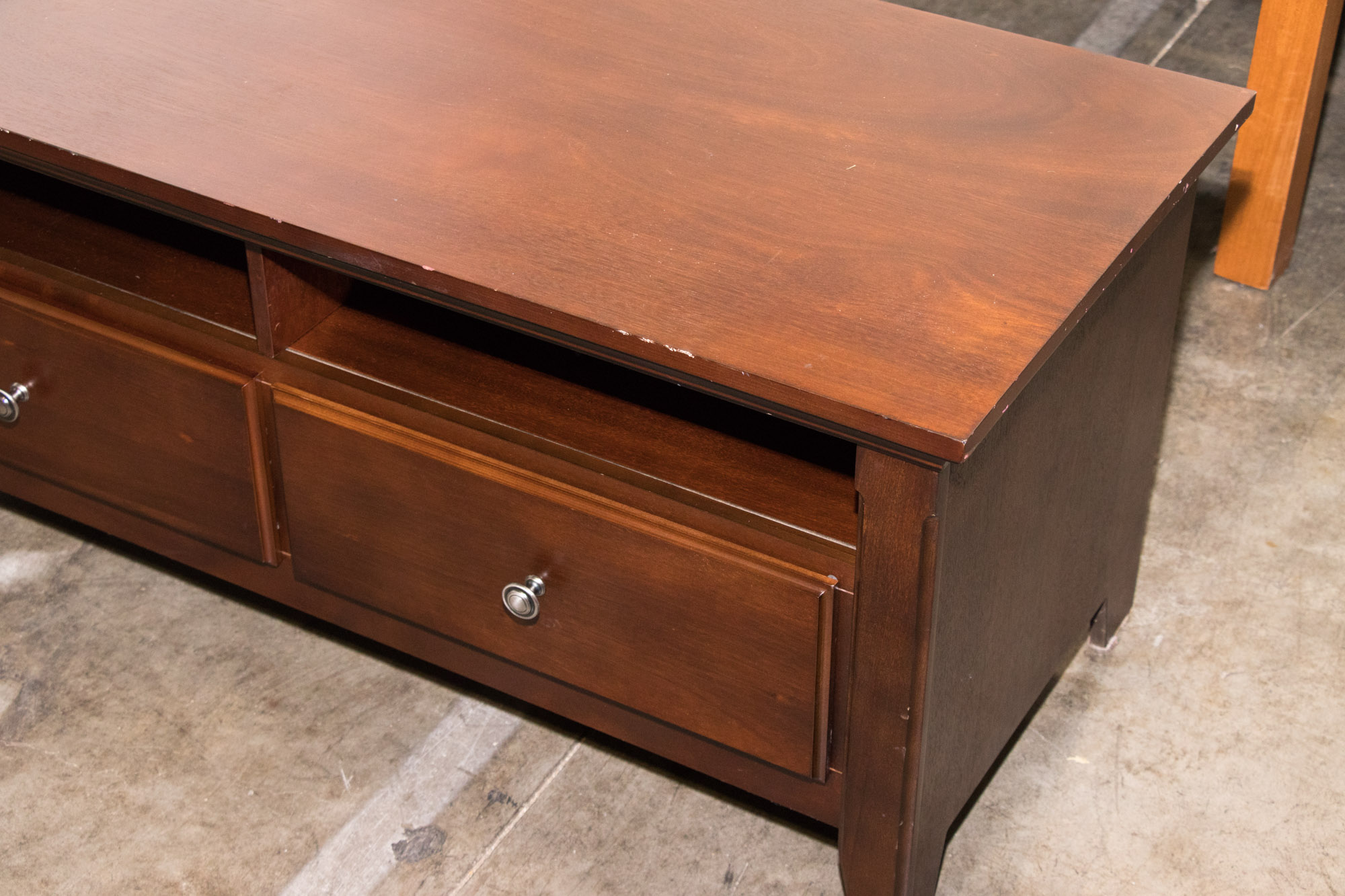 Contemporary Walnut Finish Coffee Table