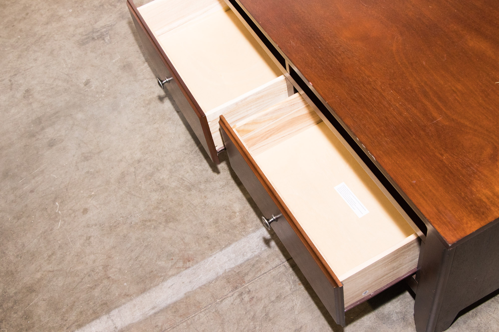 Contemporary Walnut Finish Coffee Table