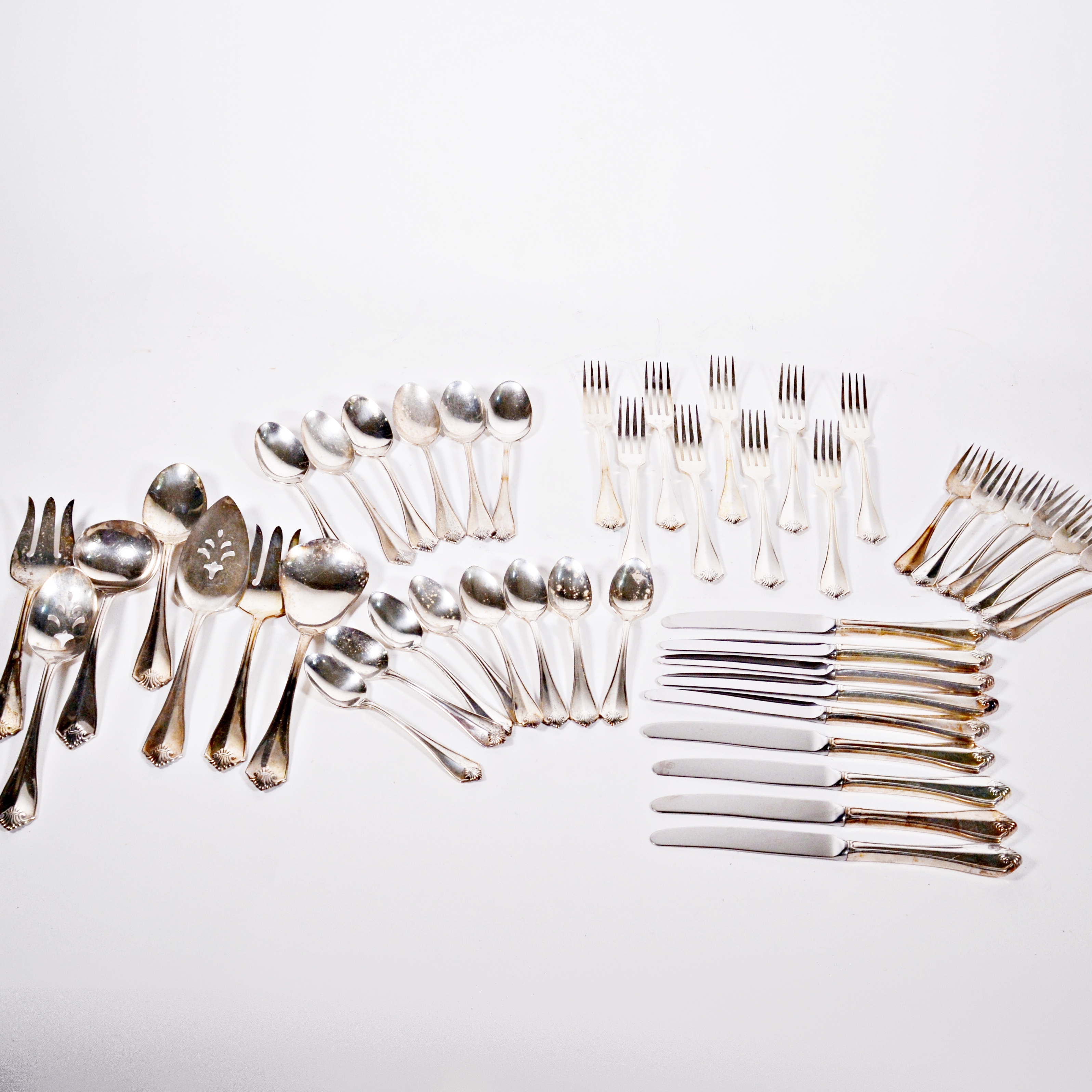 Rogers Oneida "King James" Silver Plate Flatware and Serveware Set