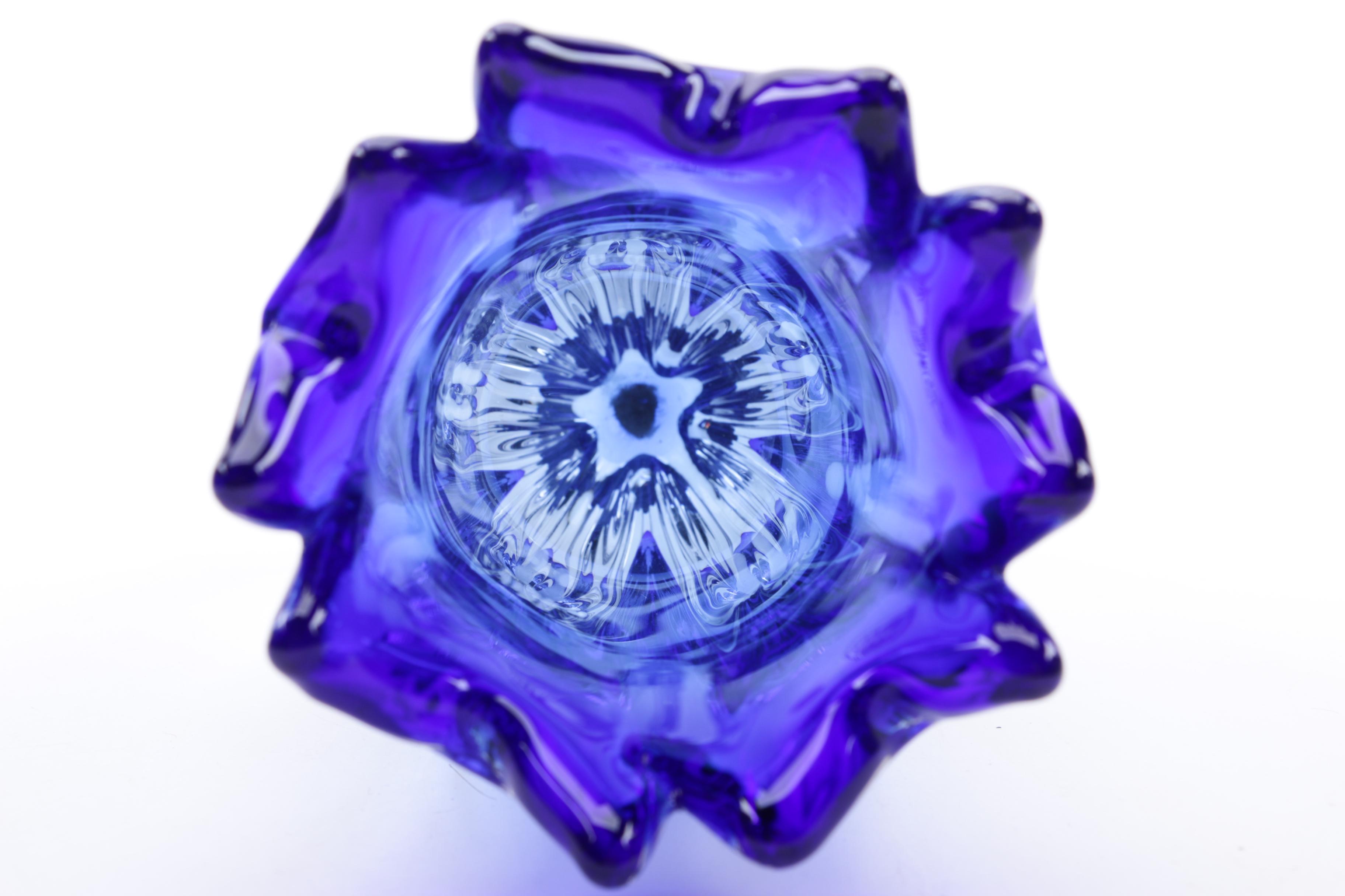 Chřibská Blue Art Glass Vase