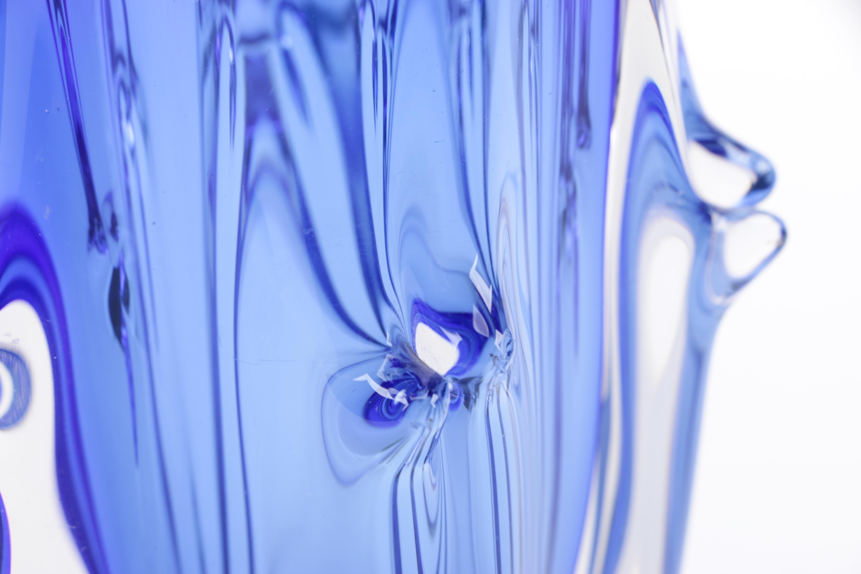 Chřibská Blue Art Glass Vase
