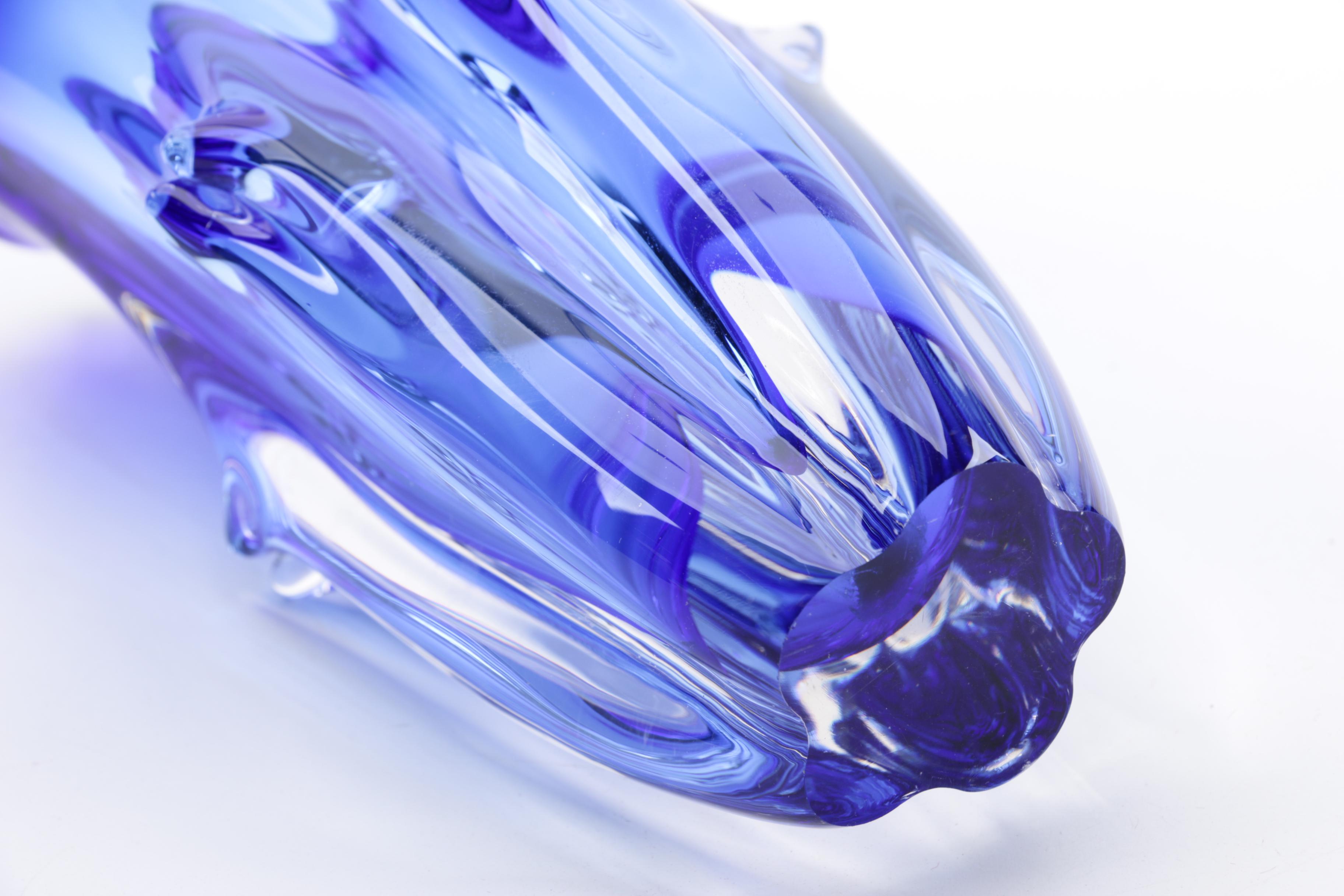 Chřibská Blue Art Glass Vase