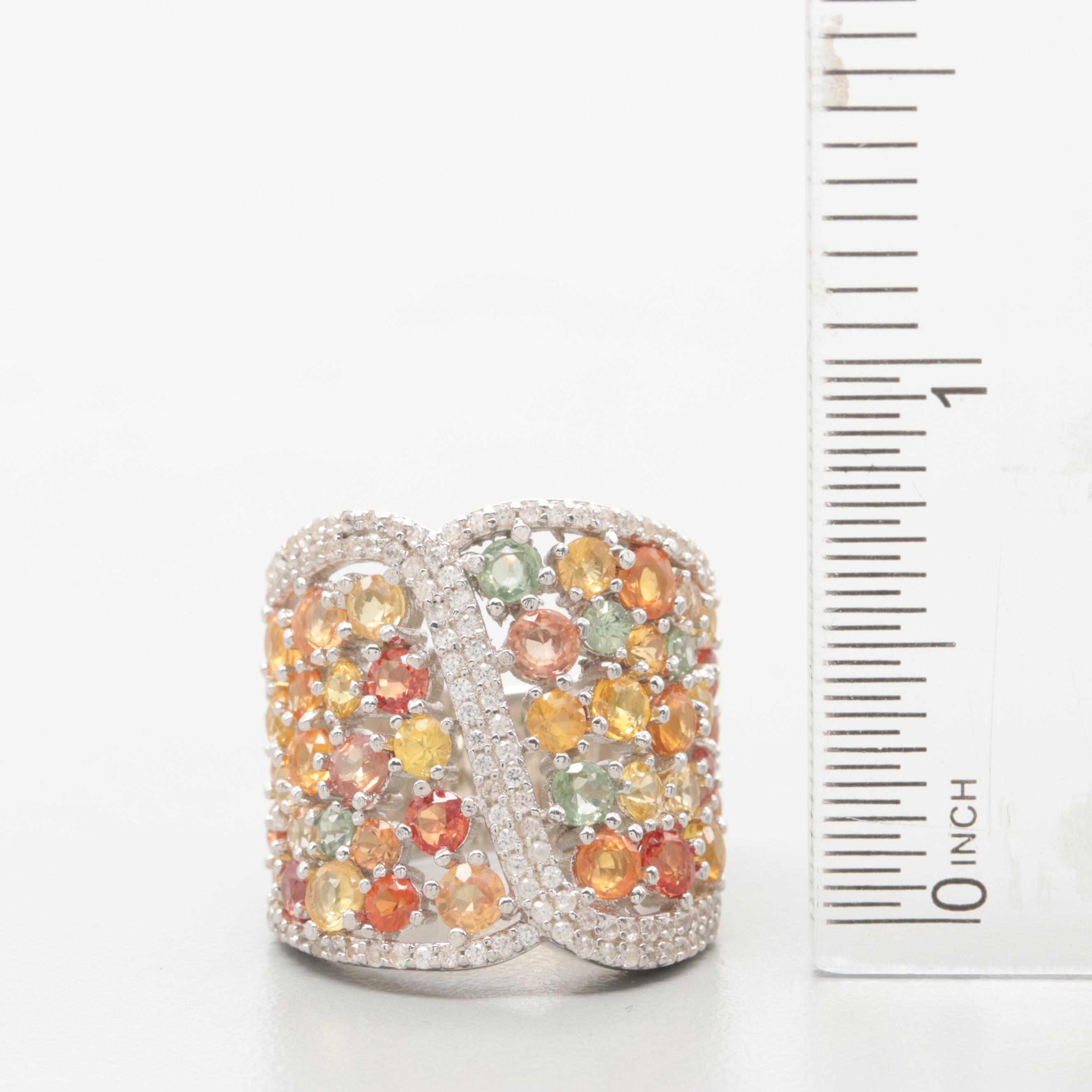 Assortment of Colorful Fancy Sapphire and Cubic Zirconia Rings