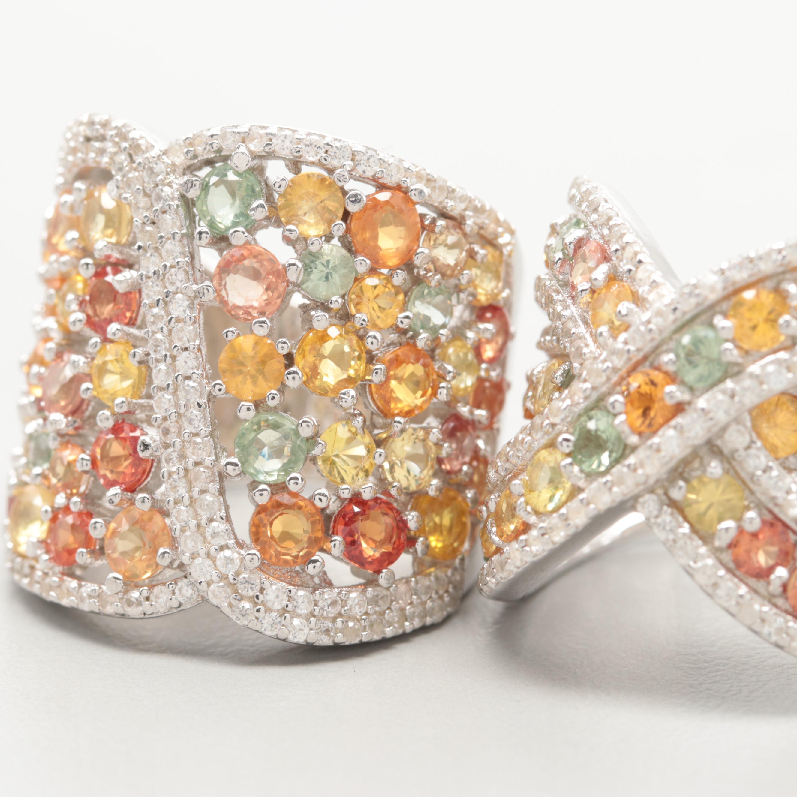 Assortment of Colorful Fancy Sapphire and Cubic Zirconia Rings