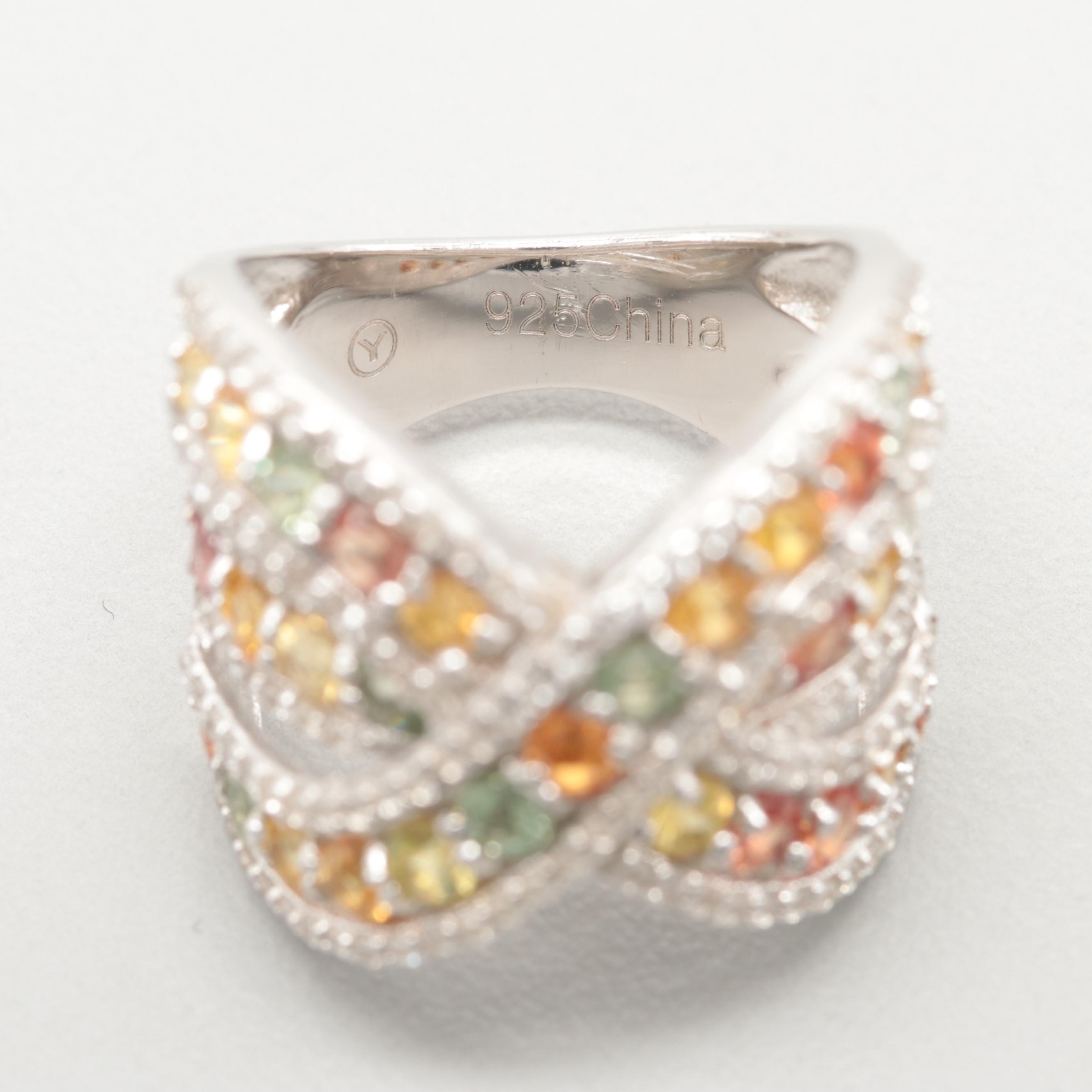 Assortment of Colorful Fancy Sapphire and Cubic Zirconia Rings