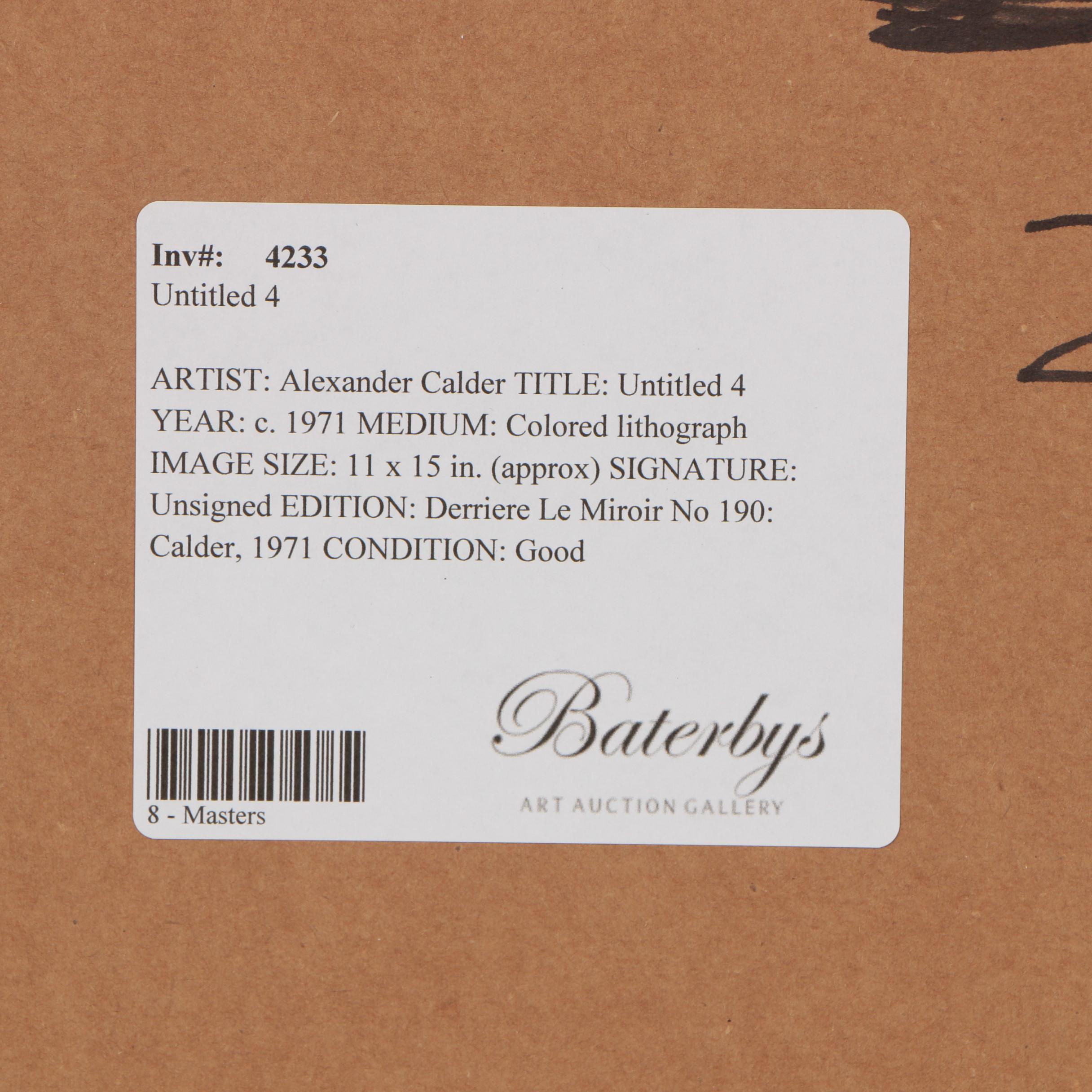 Alexander Calder Lithograph from "Derrière le Miroir"