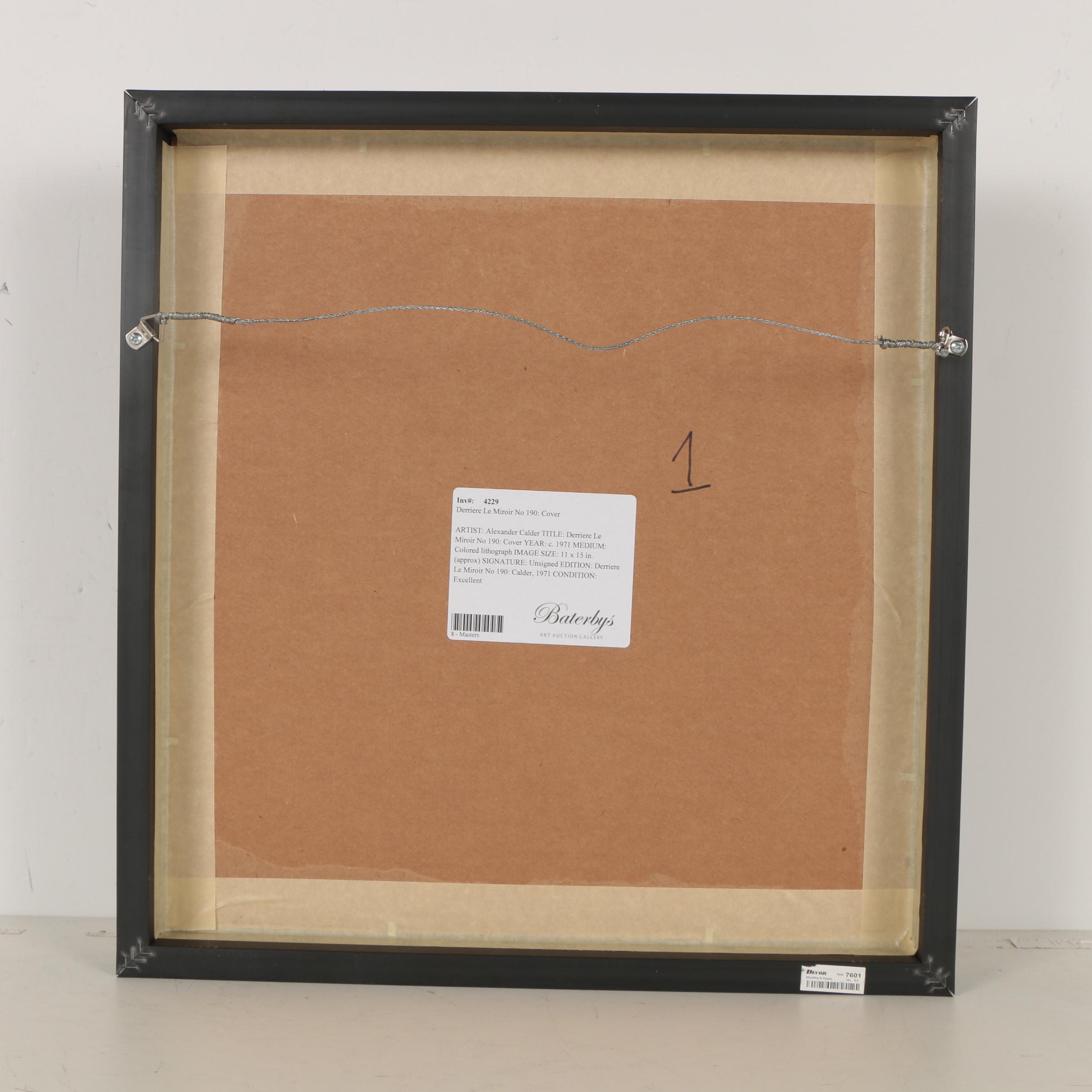 Alexander Calder Lithograph Cover for "Derrière le Miroir"