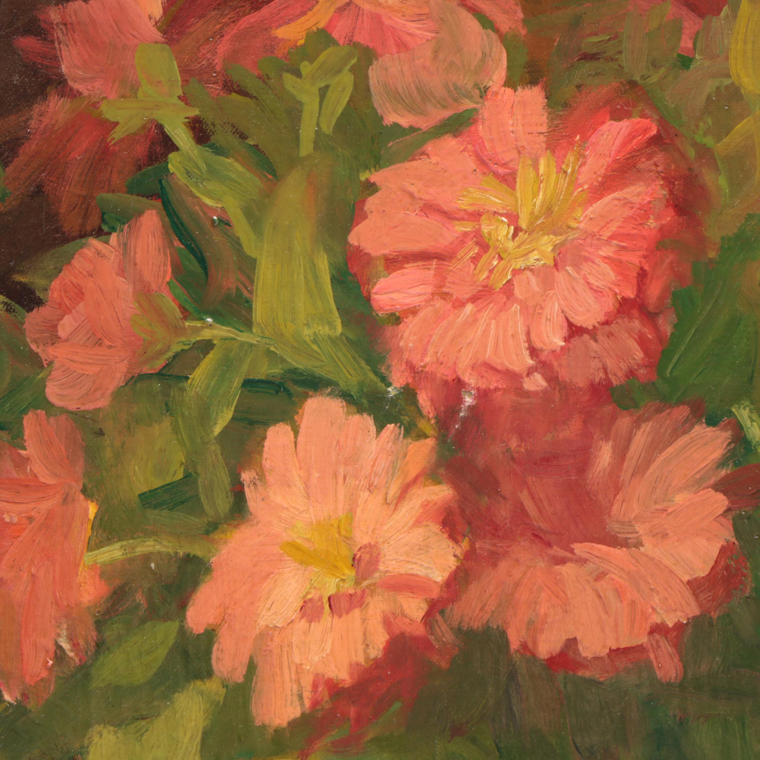 Leon Lippert Oil Painting of Floral Still Life