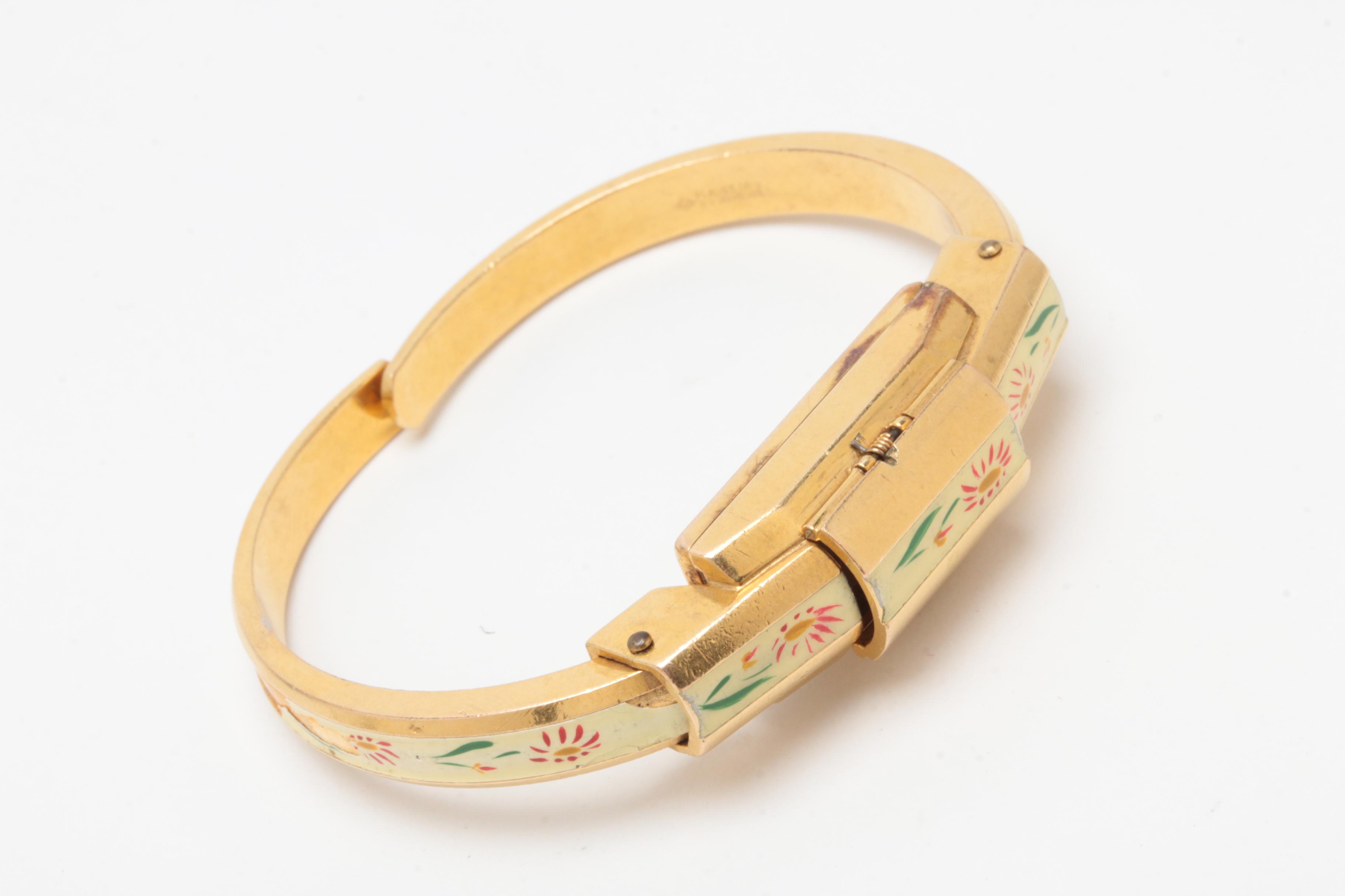 Bucherer Gold Plate Enamel Watch