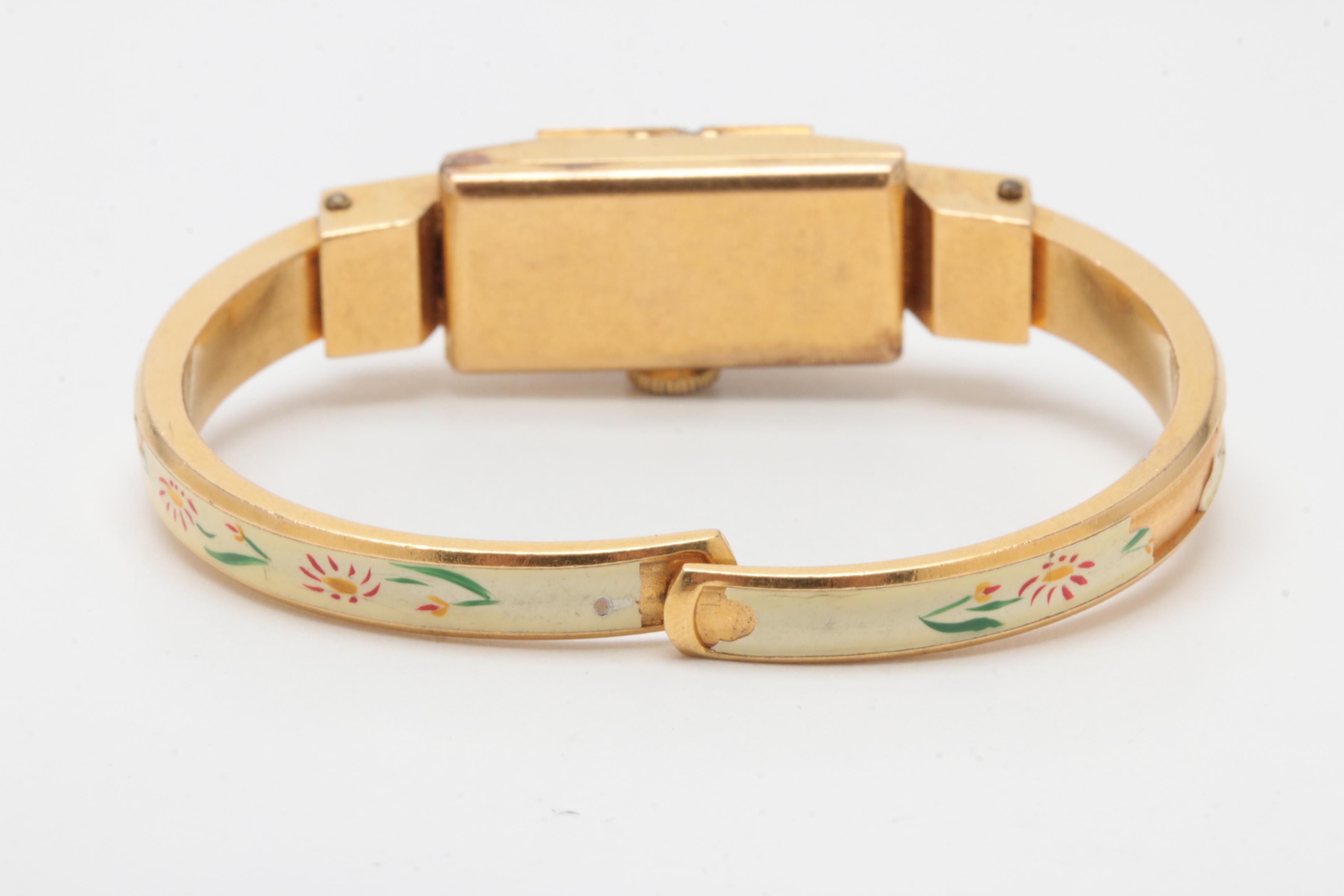 Bucherer Gold Plate Enamel Watch
