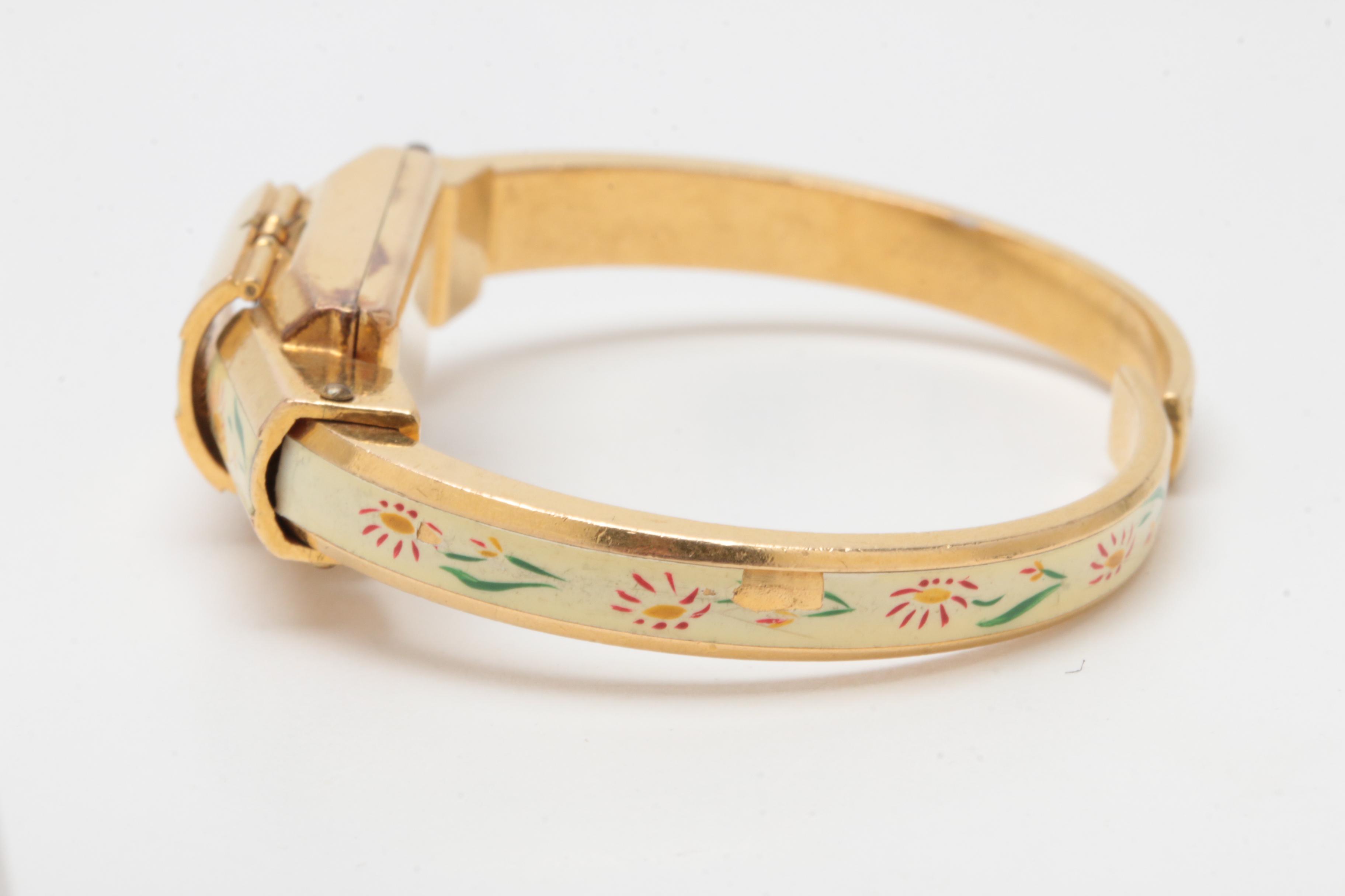 Bucherer Gold Plate Enamel Watch