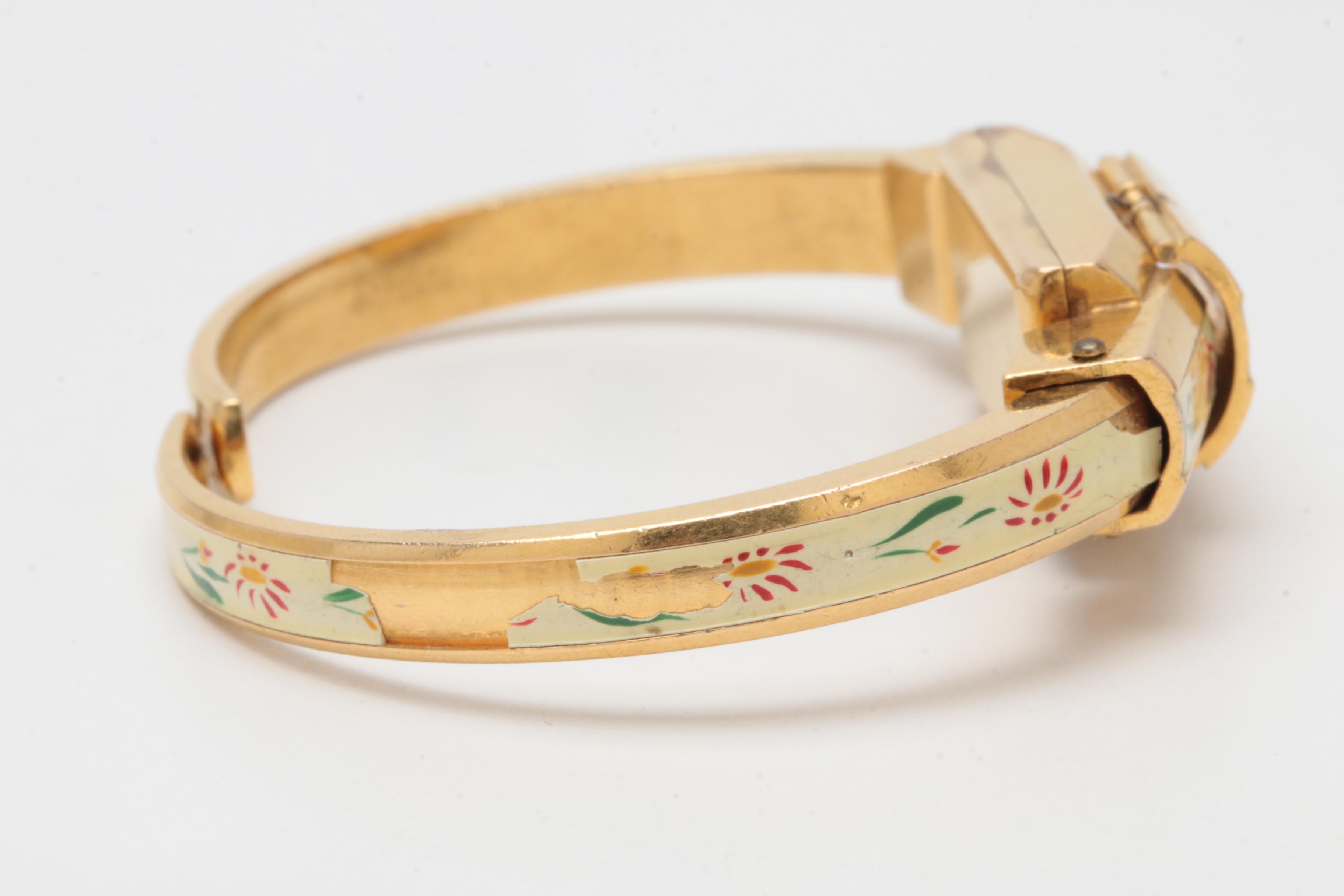 Bucherer Gold Plate Enamel Watch