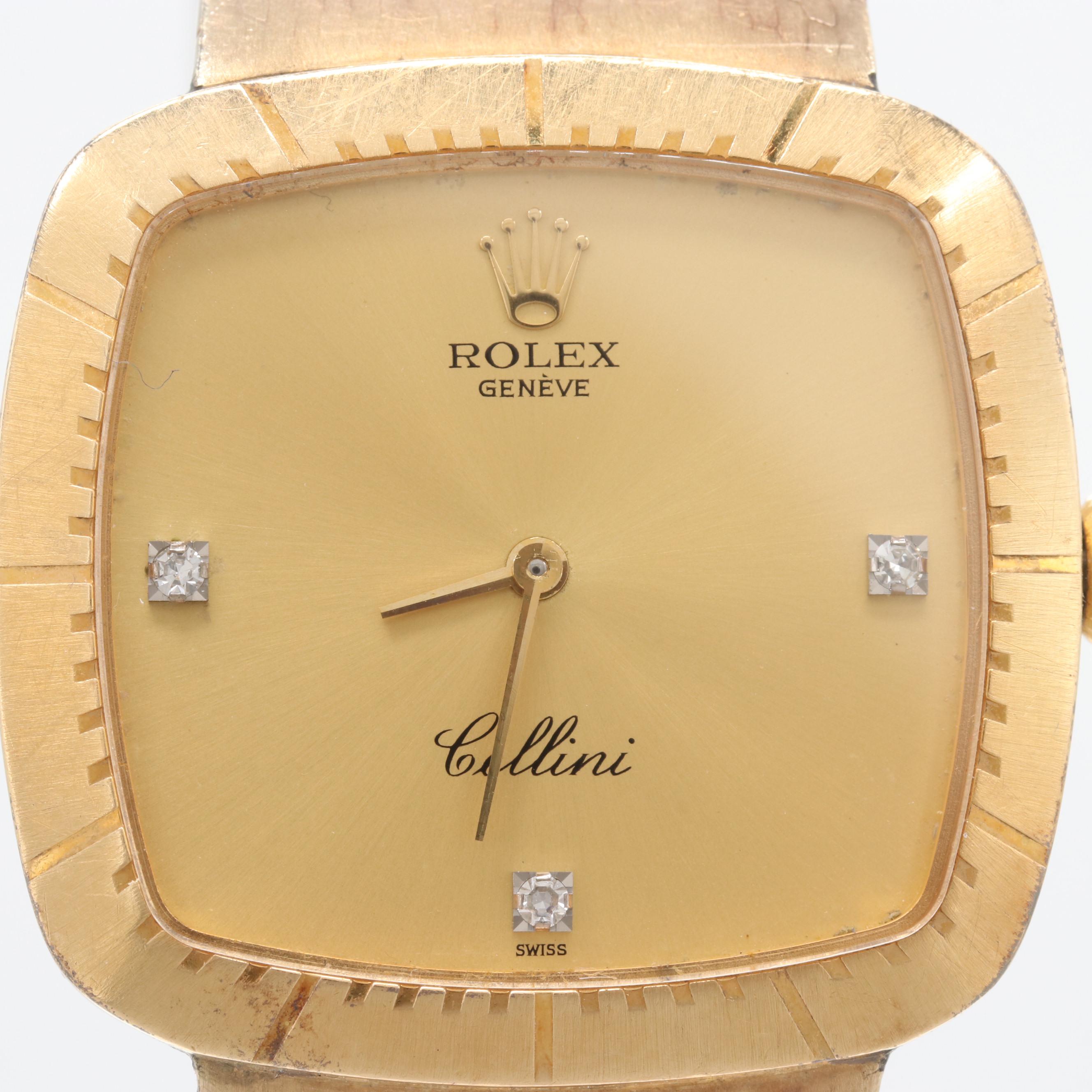 1976 Rolex Cellini 18K Yellow Gold Diamond Watch