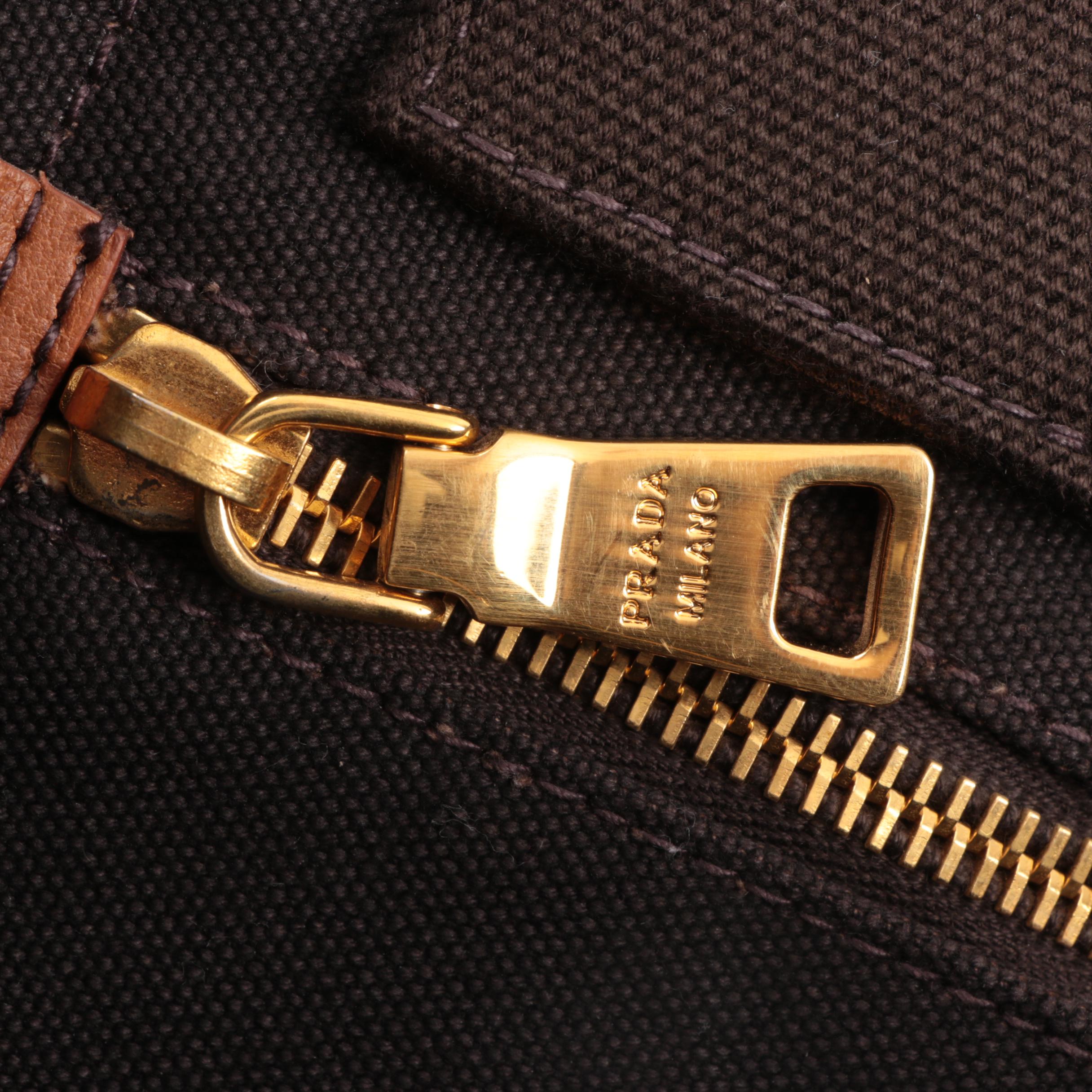 Prada Canapa Stampata Azzurro Soho Canvas Large Tote