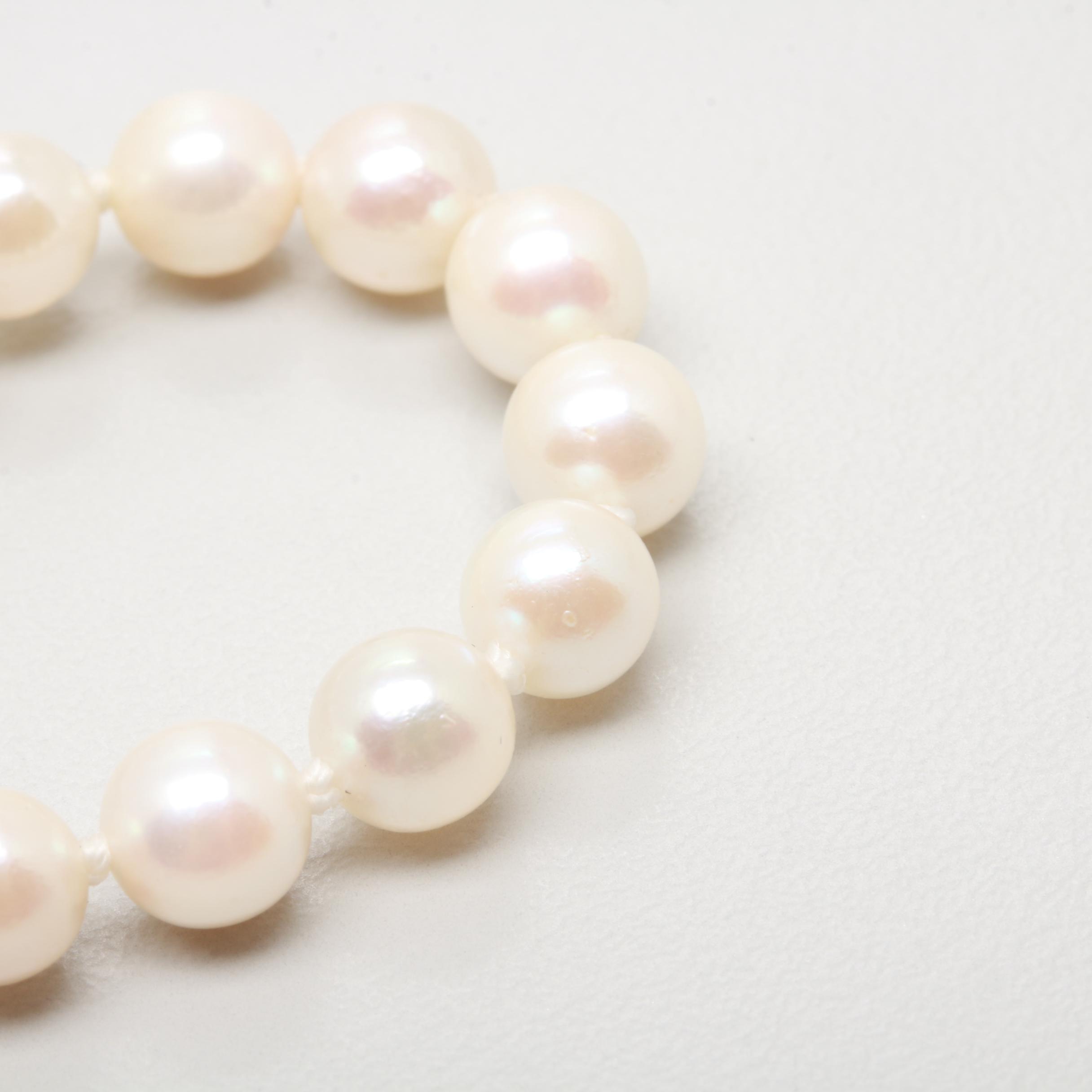 14K Yellow Gold Cultured Pearl Necklace