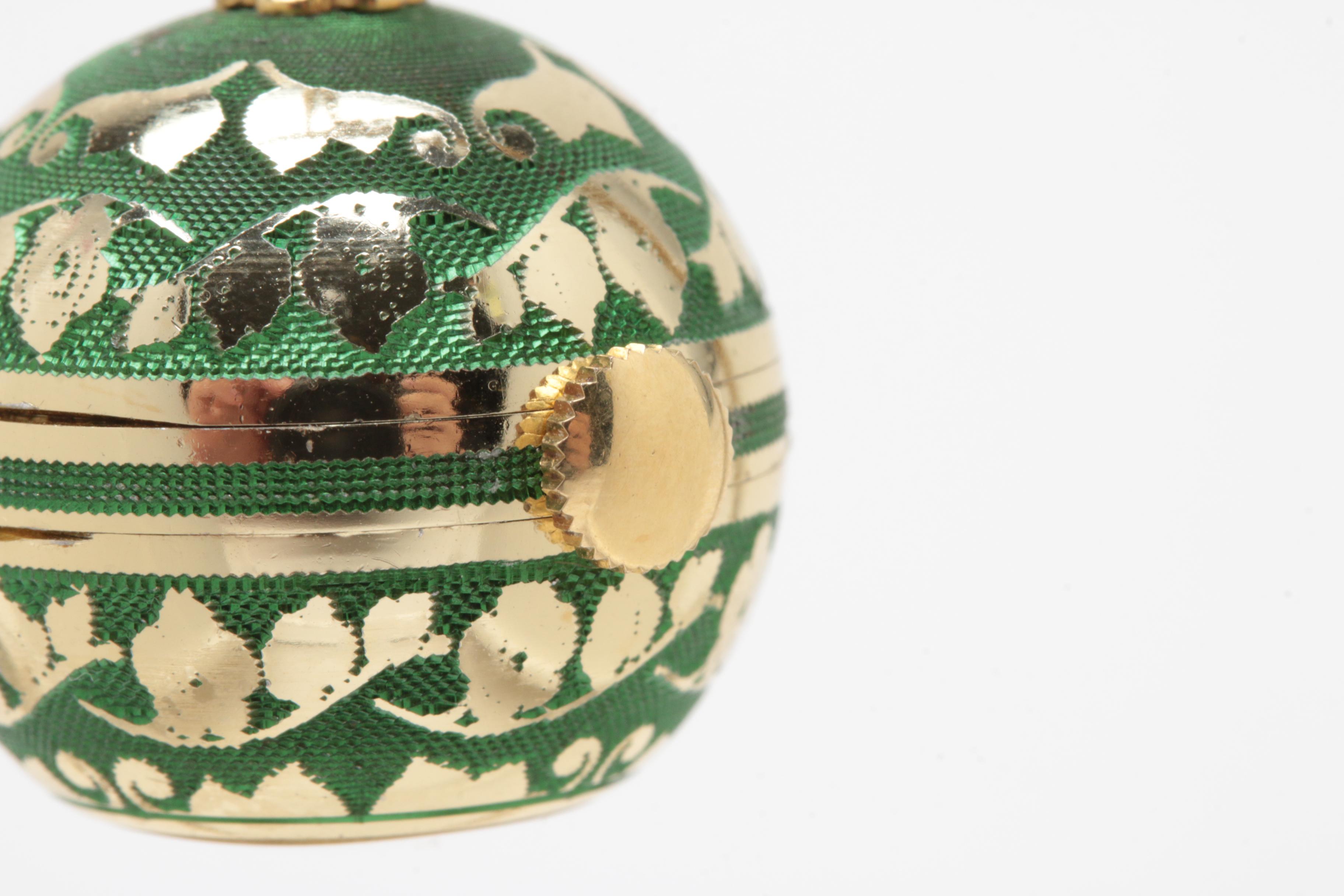 Vintage Tudor Aluminum and Enamel on Guilloche Ball Pendant Necklace Watch