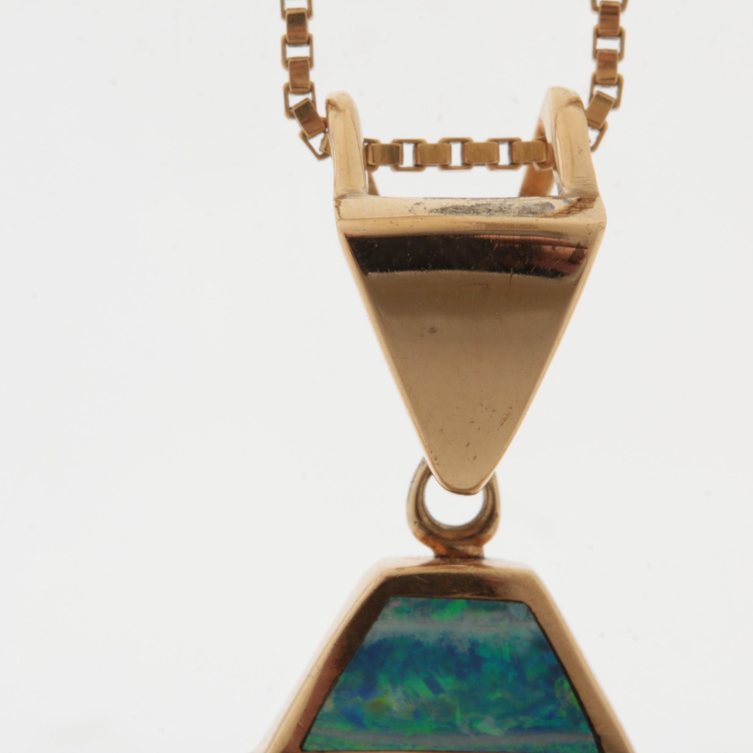 14K and 18K Yellow Gold 20.49 CT Bicolor Tourmaline, Diamond, and Opal Necklace