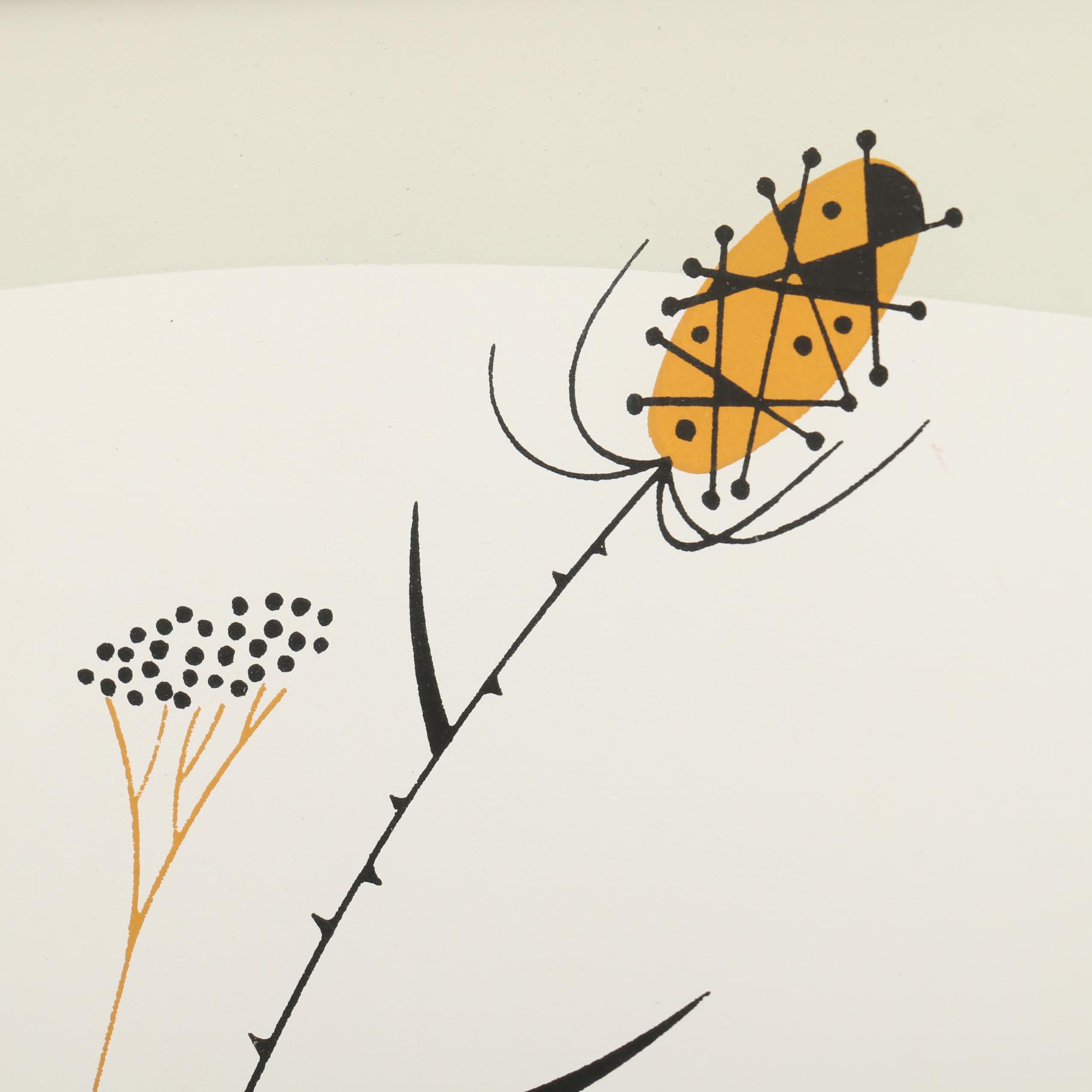 Charley Harper Serigraph "Cardinal with Berries"