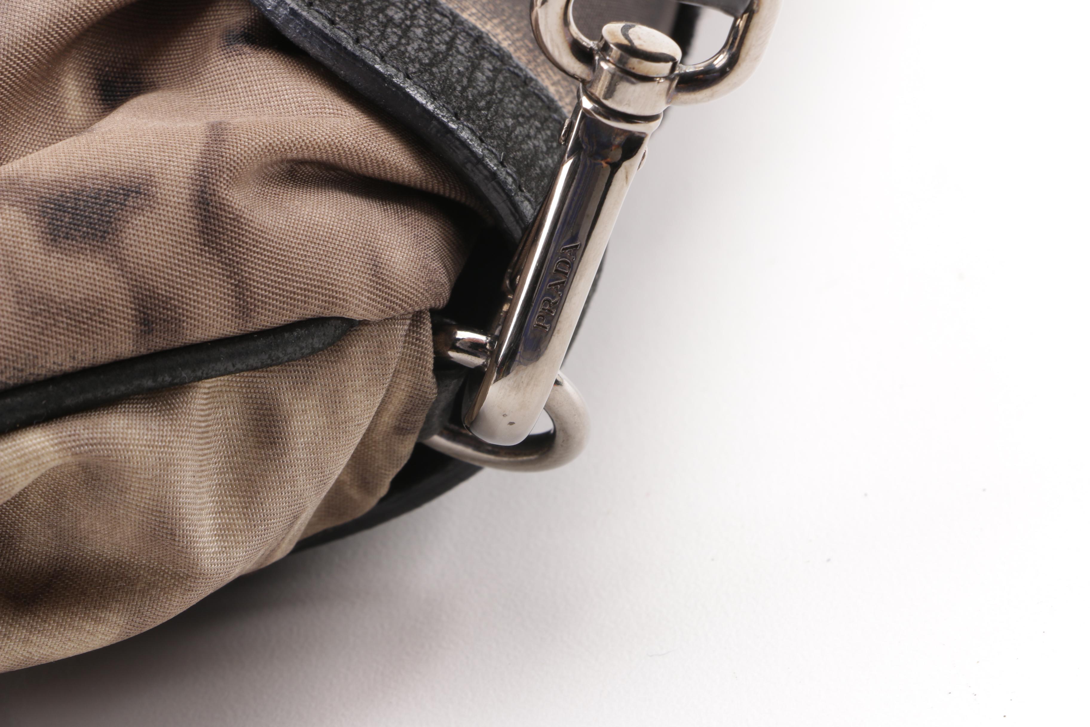 Prada Tessuto Skipper Jeweled Nylon Shoulder Bag with Butterfly Charm