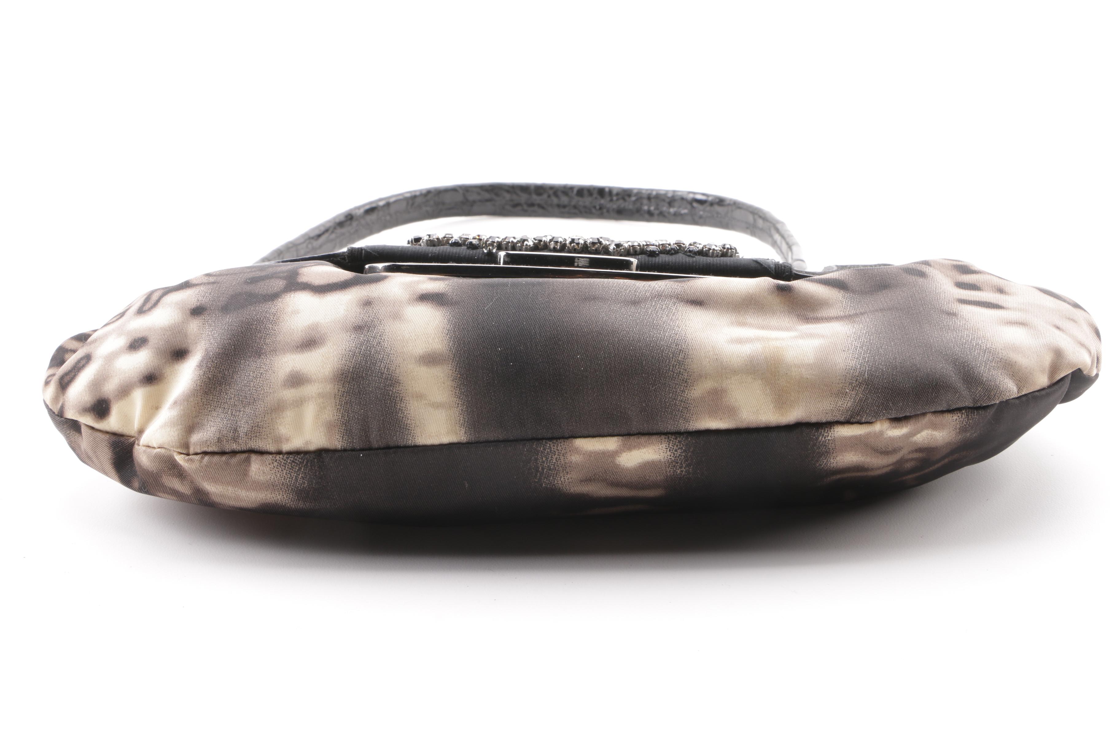 Prada Tessuto Skipper Jeweled Nylon Shoulder Bag with Butterfly Charm