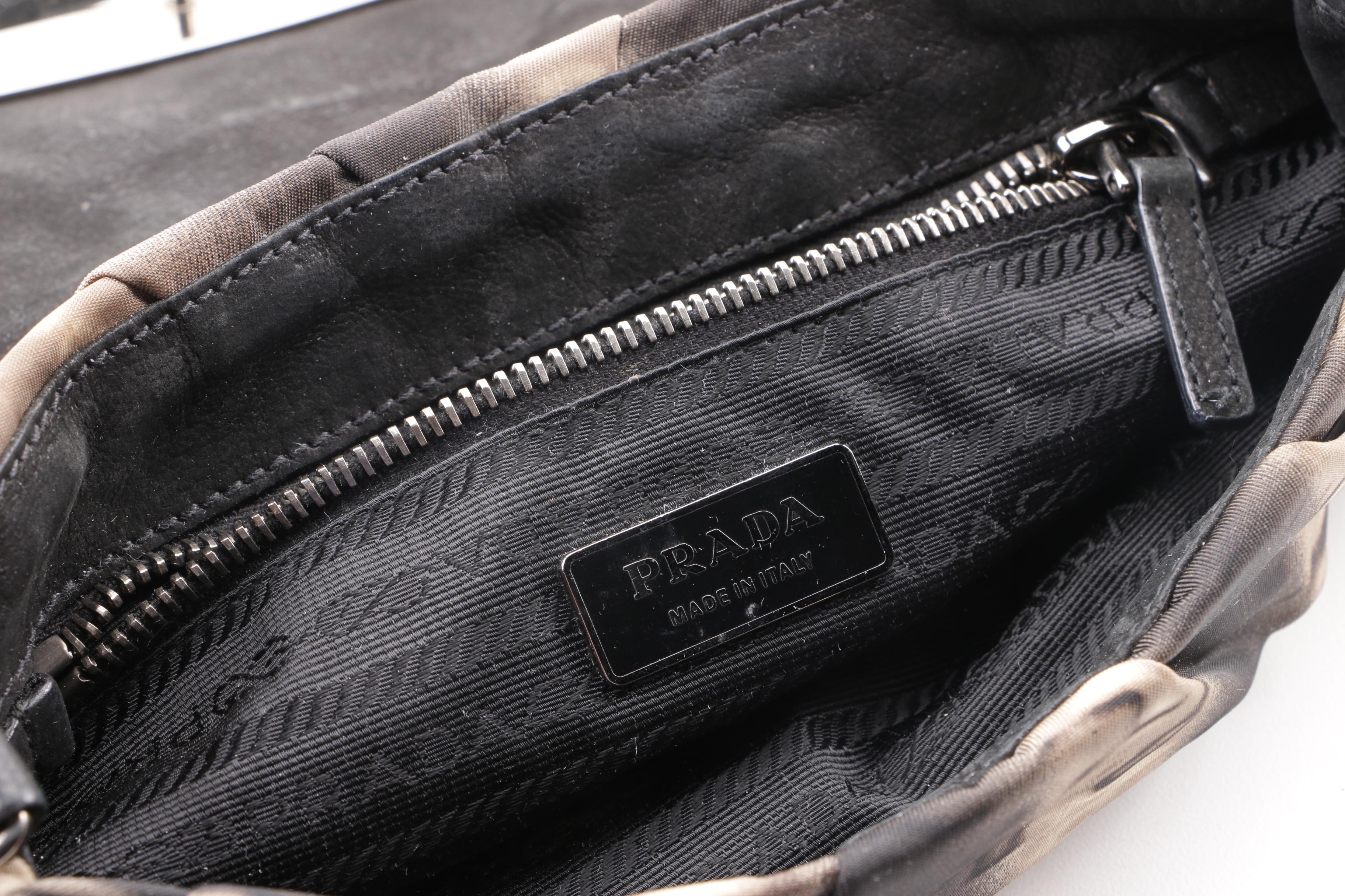 Prada Tessuto Skipper Jeweled Nylon Shoulder Bag with Butterfly Charm