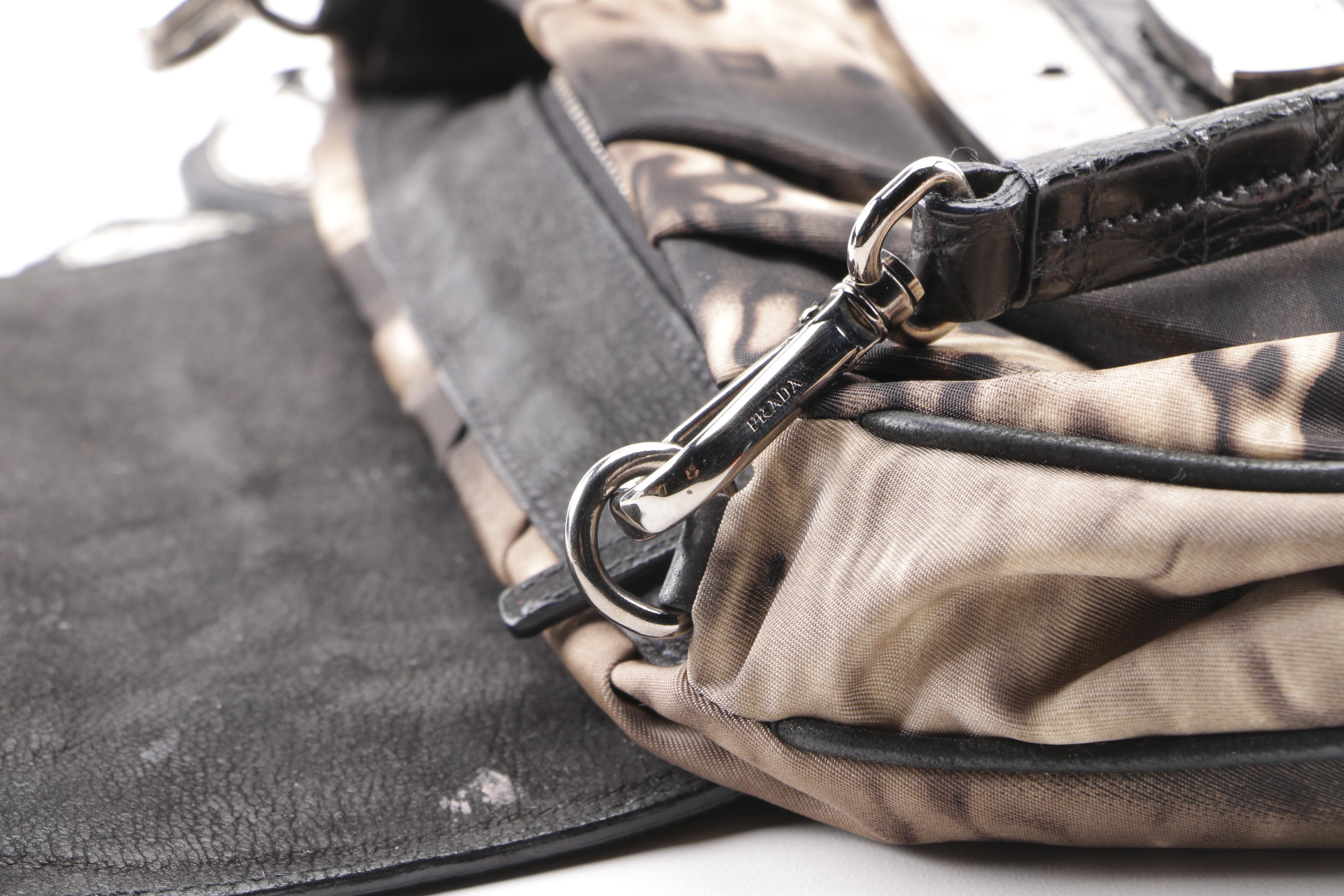 Prada Tessuto Skipper Jeweled Nylon Shoulder Bag with Butterfly Charm