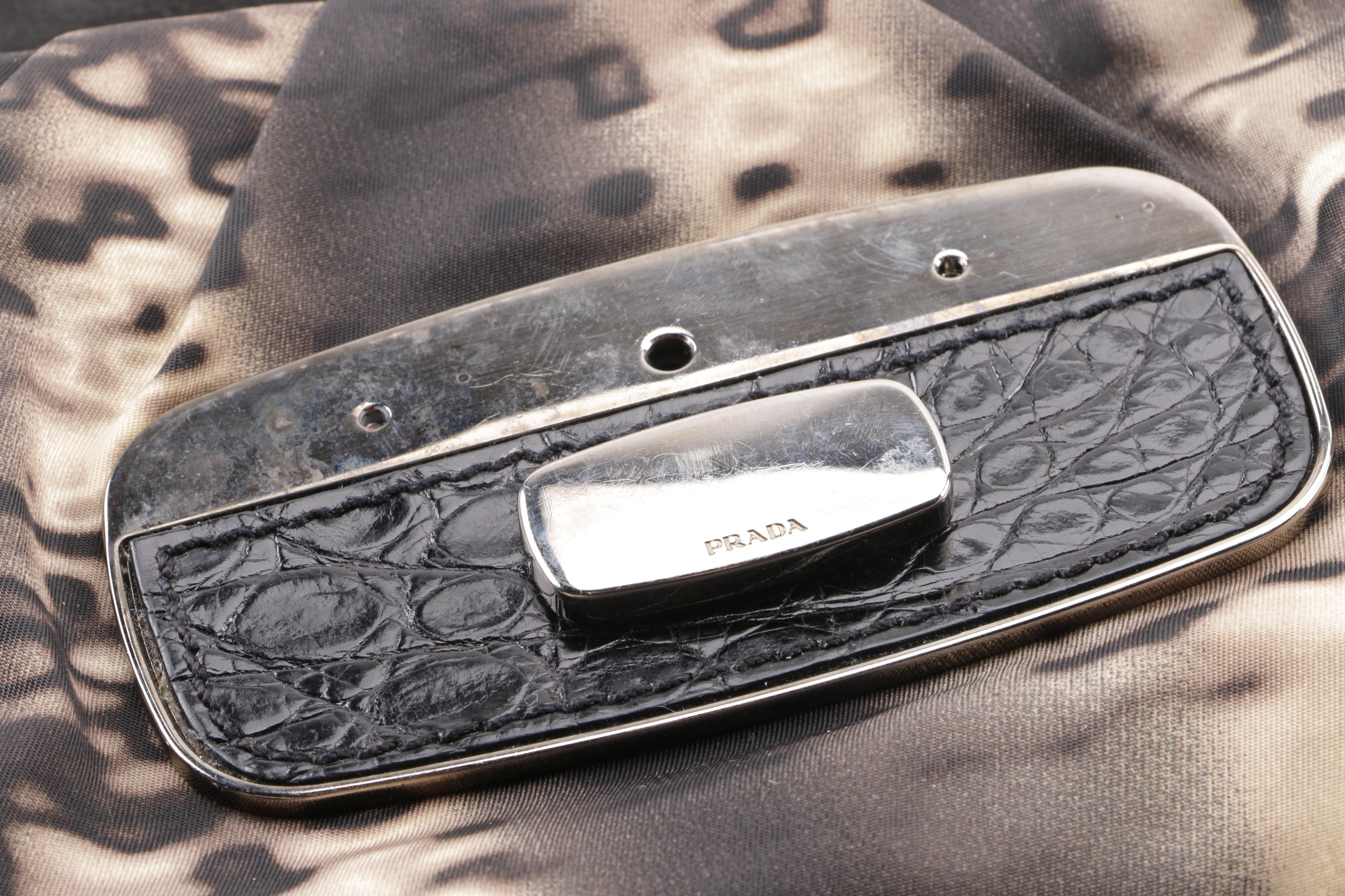 Prada Tessuto Skipper Jeweled Nylon Shoulder Bag with Butterfly Charm