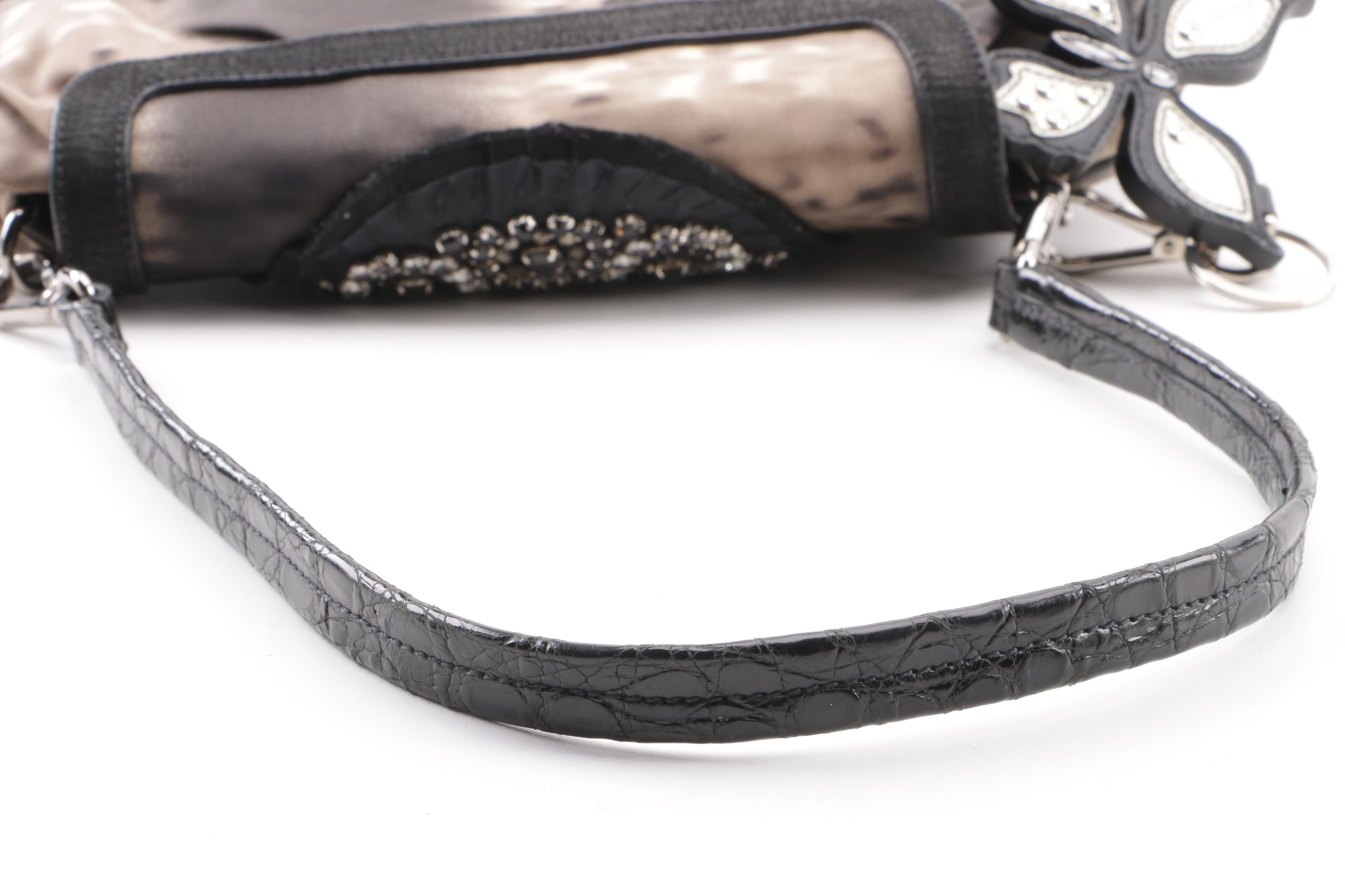 Prada Tessuto Skipper Jeweled Nylon Shoulder Bag with Butterfly Charm