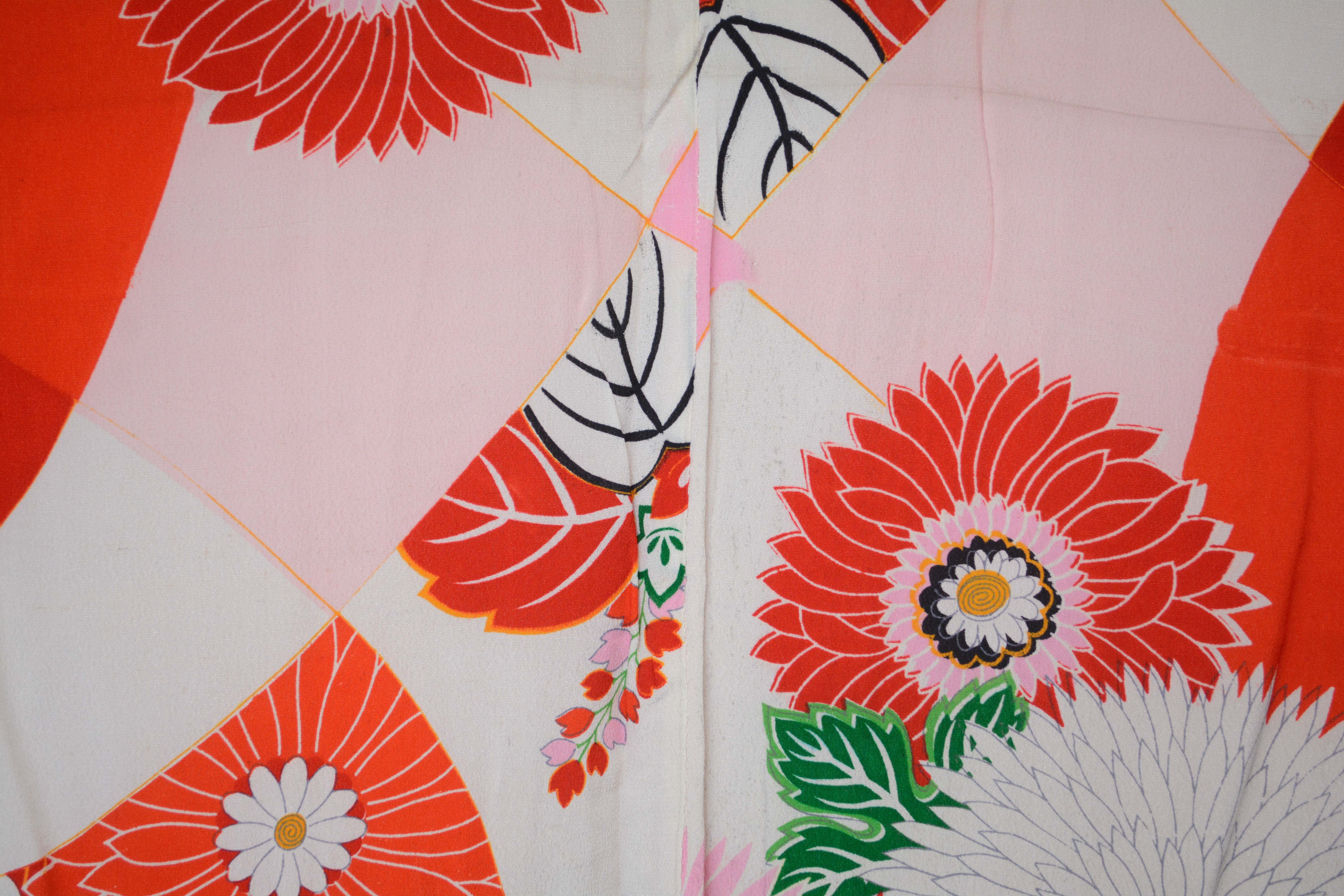 Girls' Circa 1925 Vintage Handwoven Silk Kofurisode Kimono