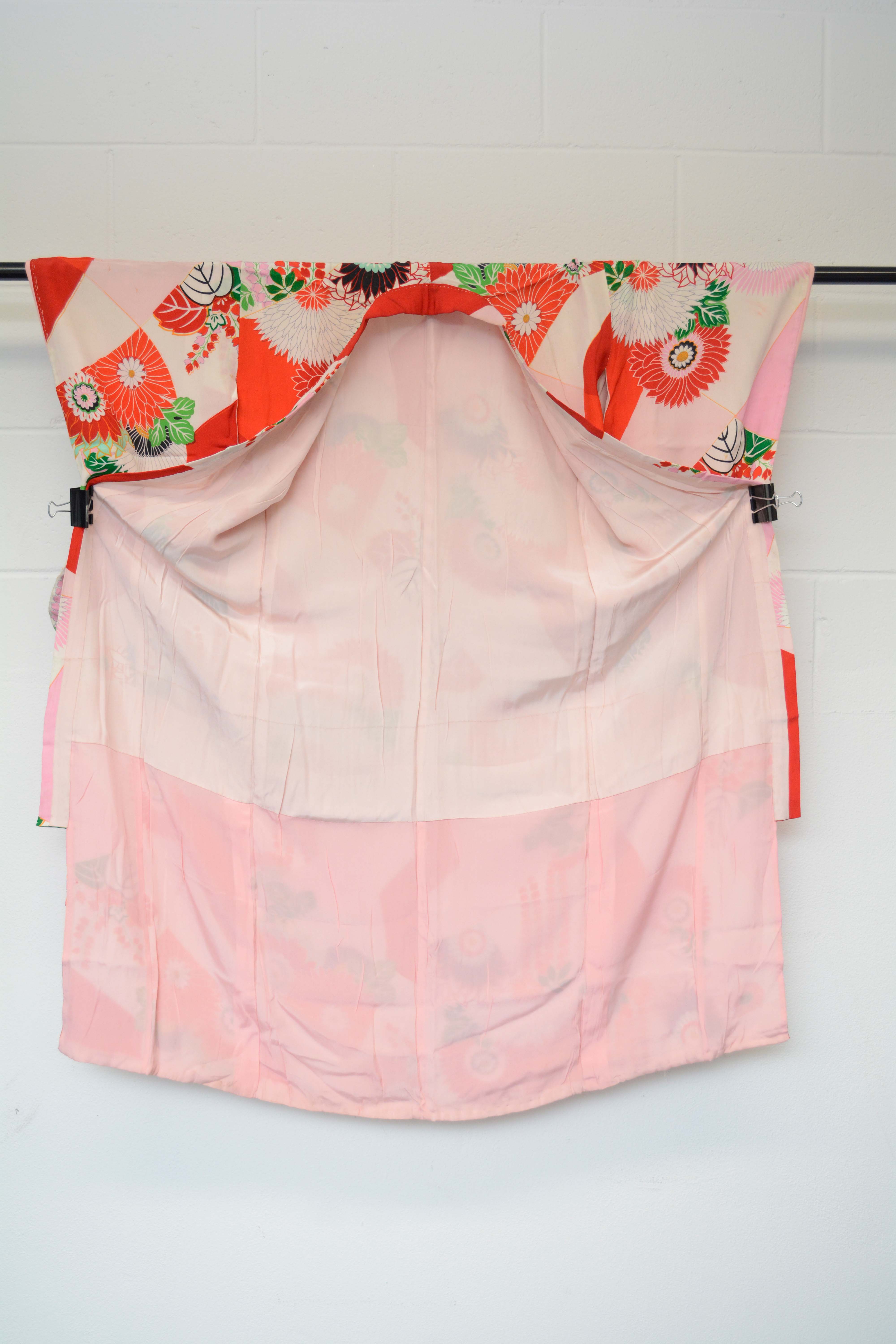 Girls' Circa 1925 Vintage Handwoven Silk Kofurisode Kimono