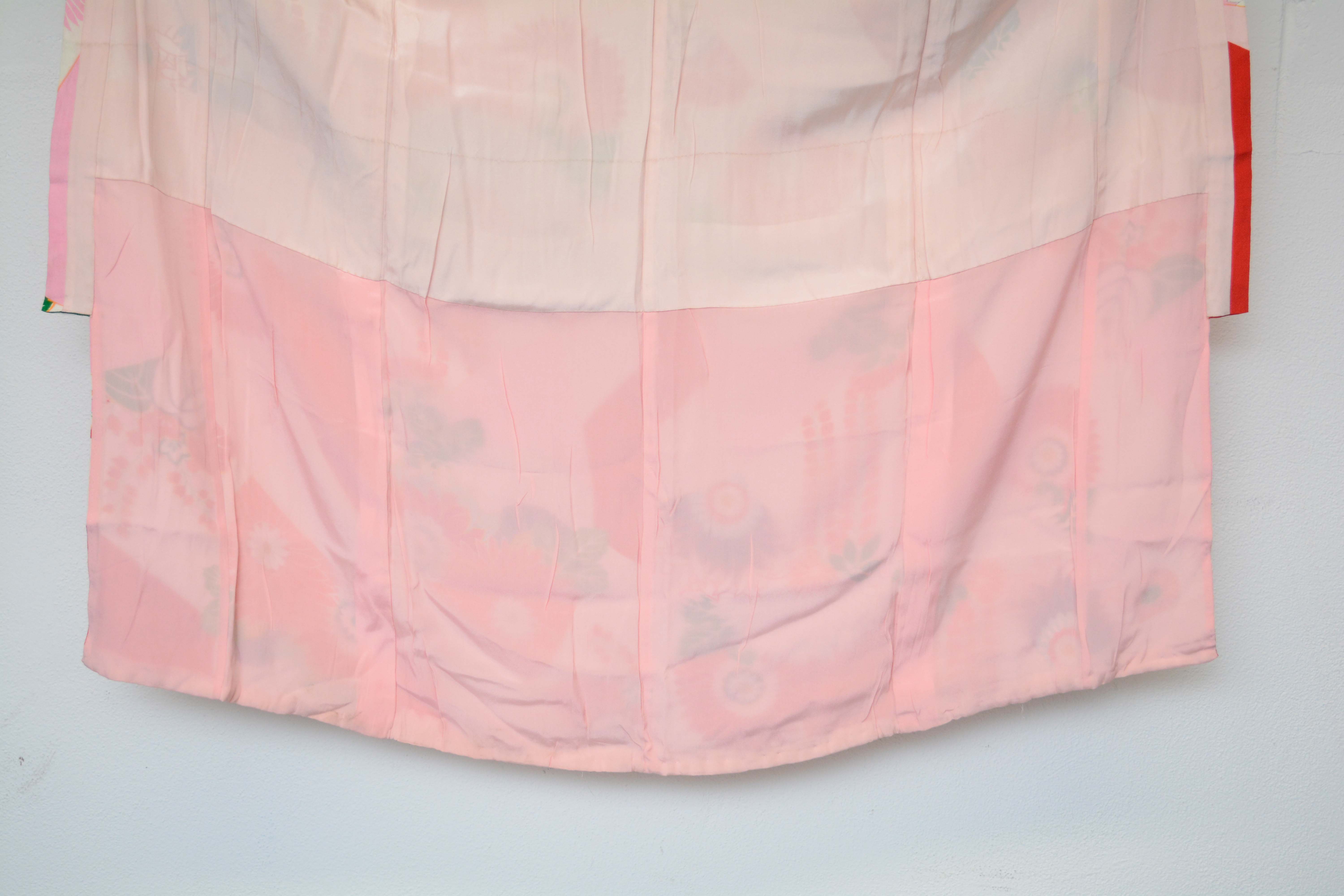 Girls' Circa 1925 Vintage Handwoven Silk Kofurisode Kimono