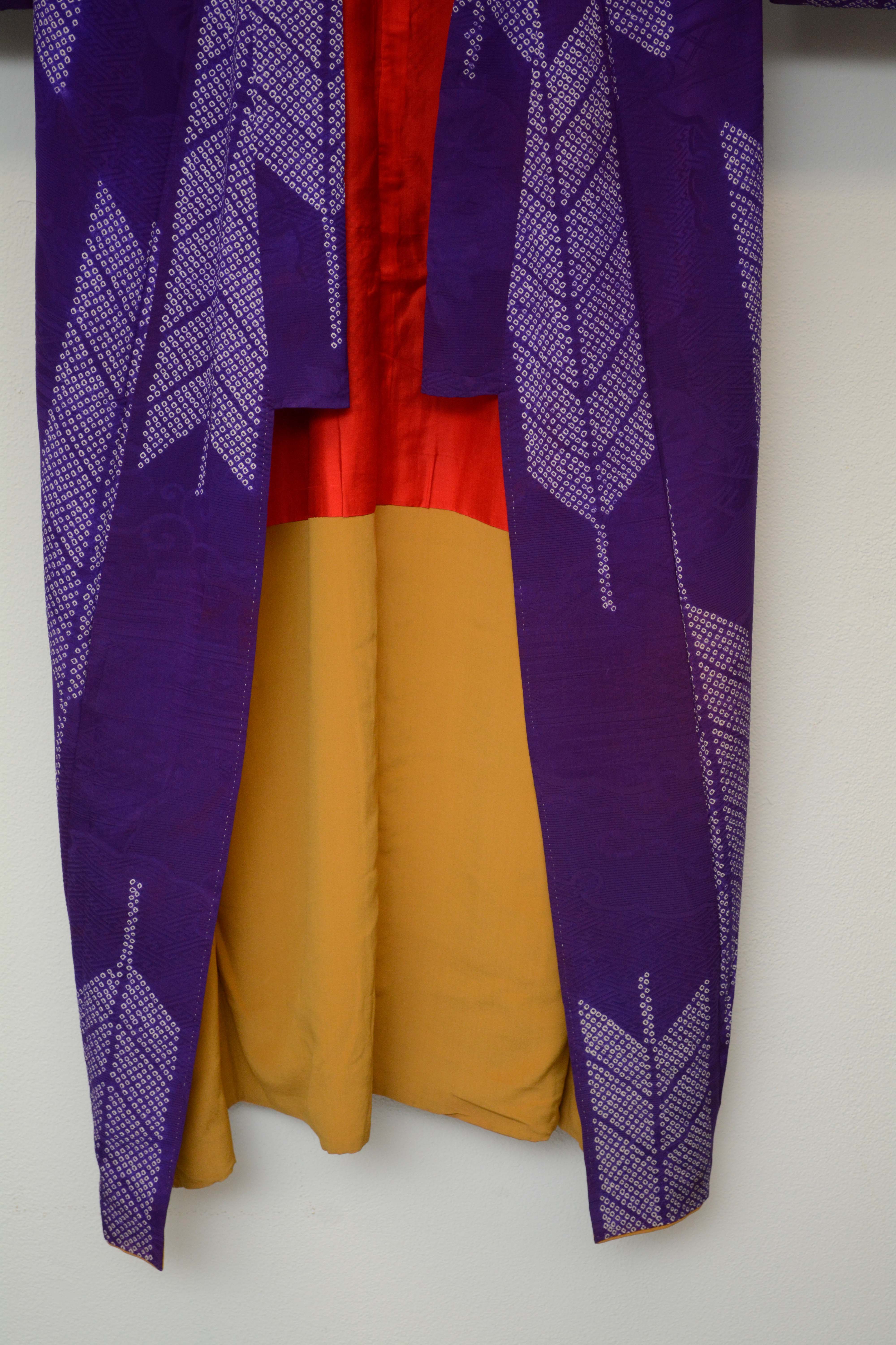 Circa 1915 Antique Handwoven Silk Damask Kimono