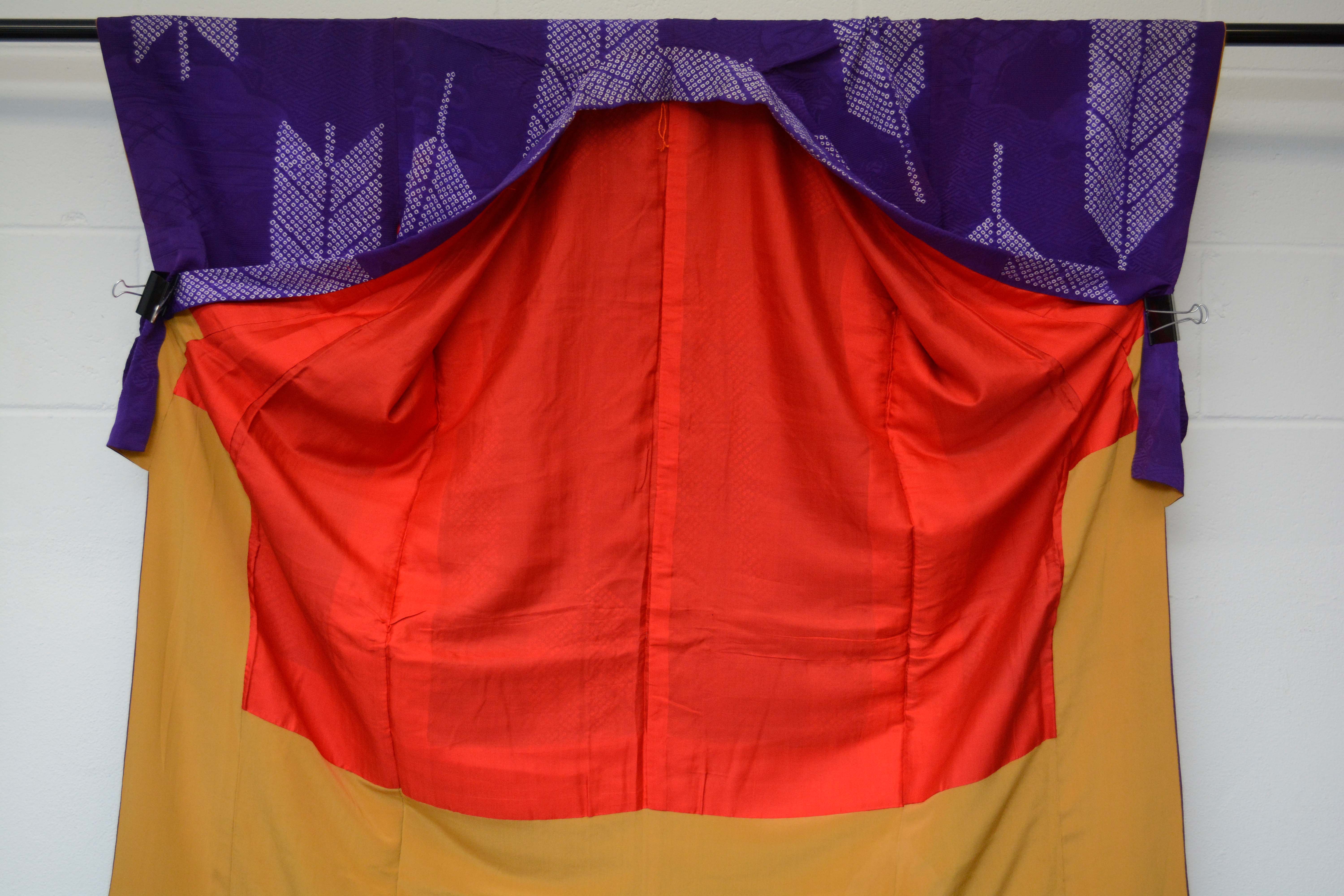 Circa 1915 Antique Handwoven Silk Damask Kimono