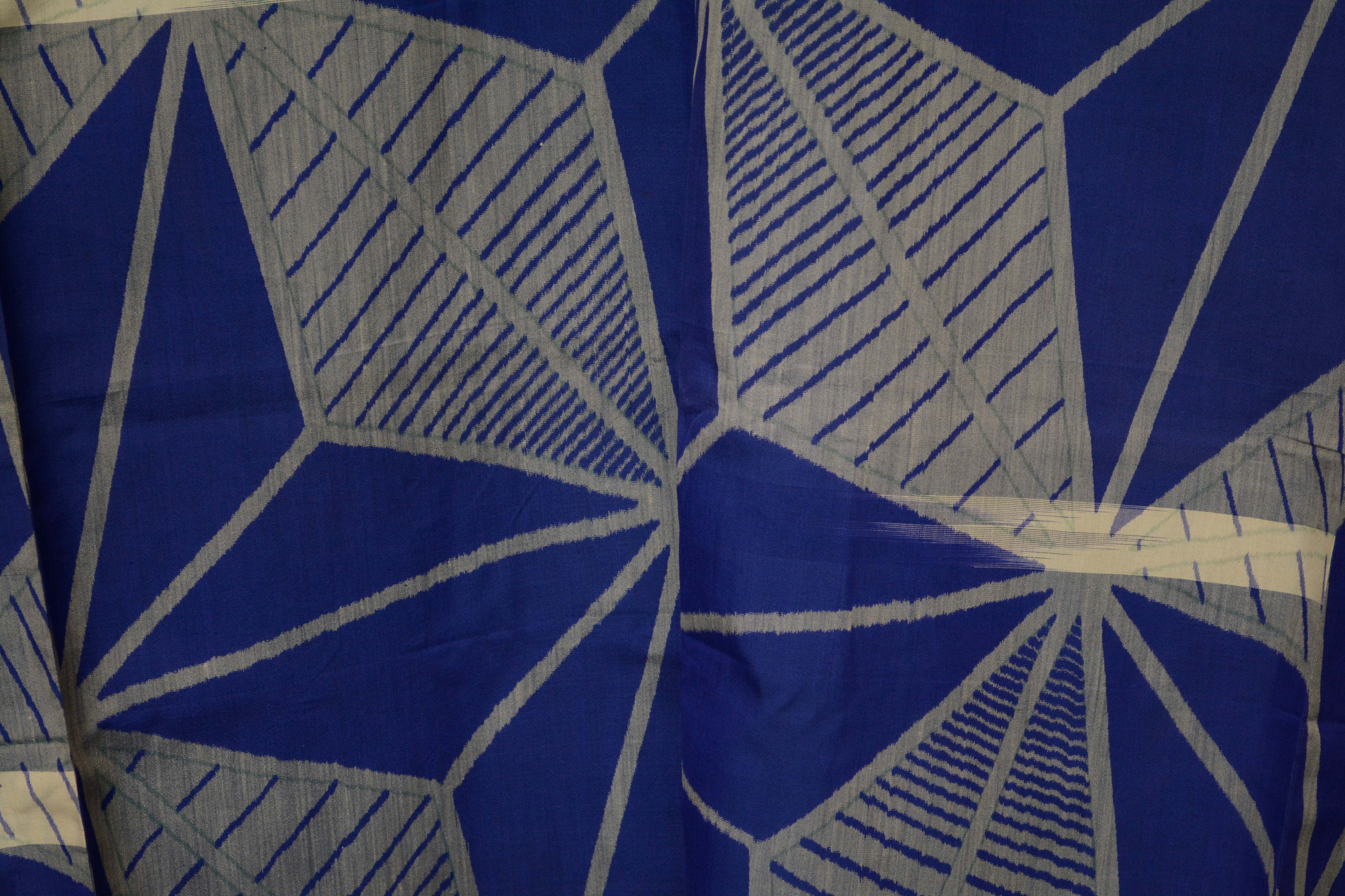 Circa 1925 Vintage Japanese Handwoven Kasuri Ikat Silk Kimono