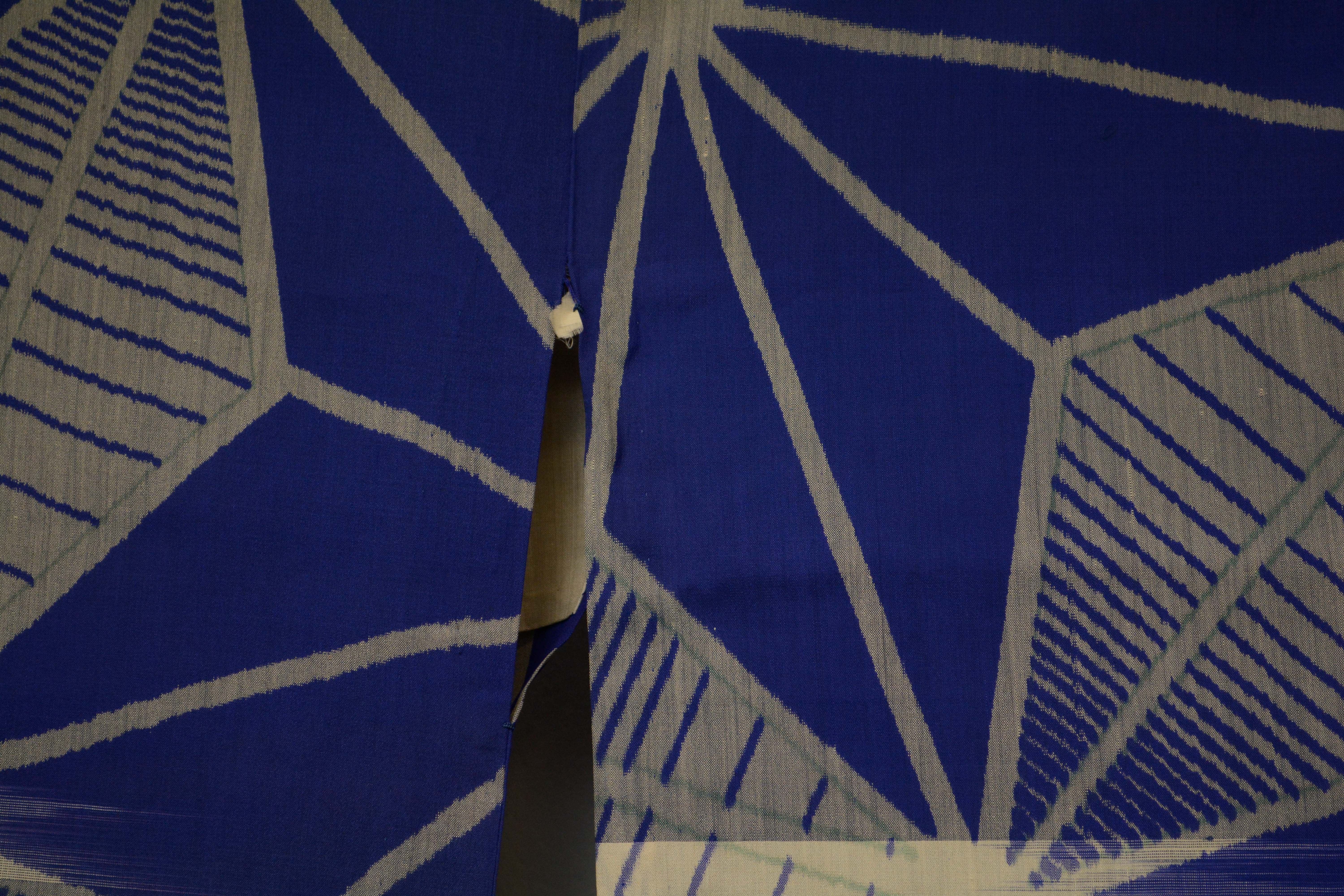 Circa 1925 Vintage Japanese Handwoven Kasuri Ikat Silk Kimono