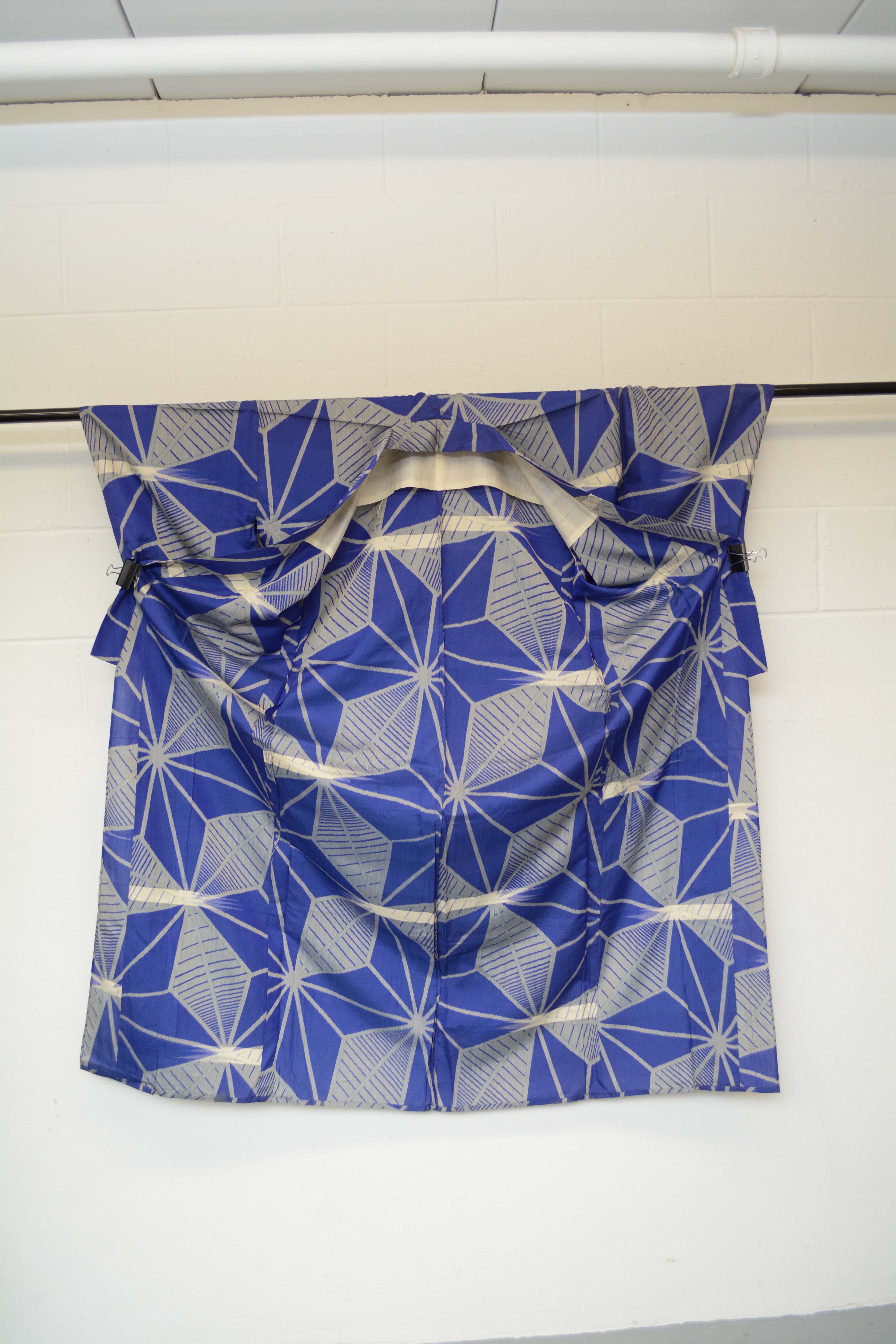 Circa 1925 Vintage Japanese Handwoven Kasuri Ikat Silk Kimono