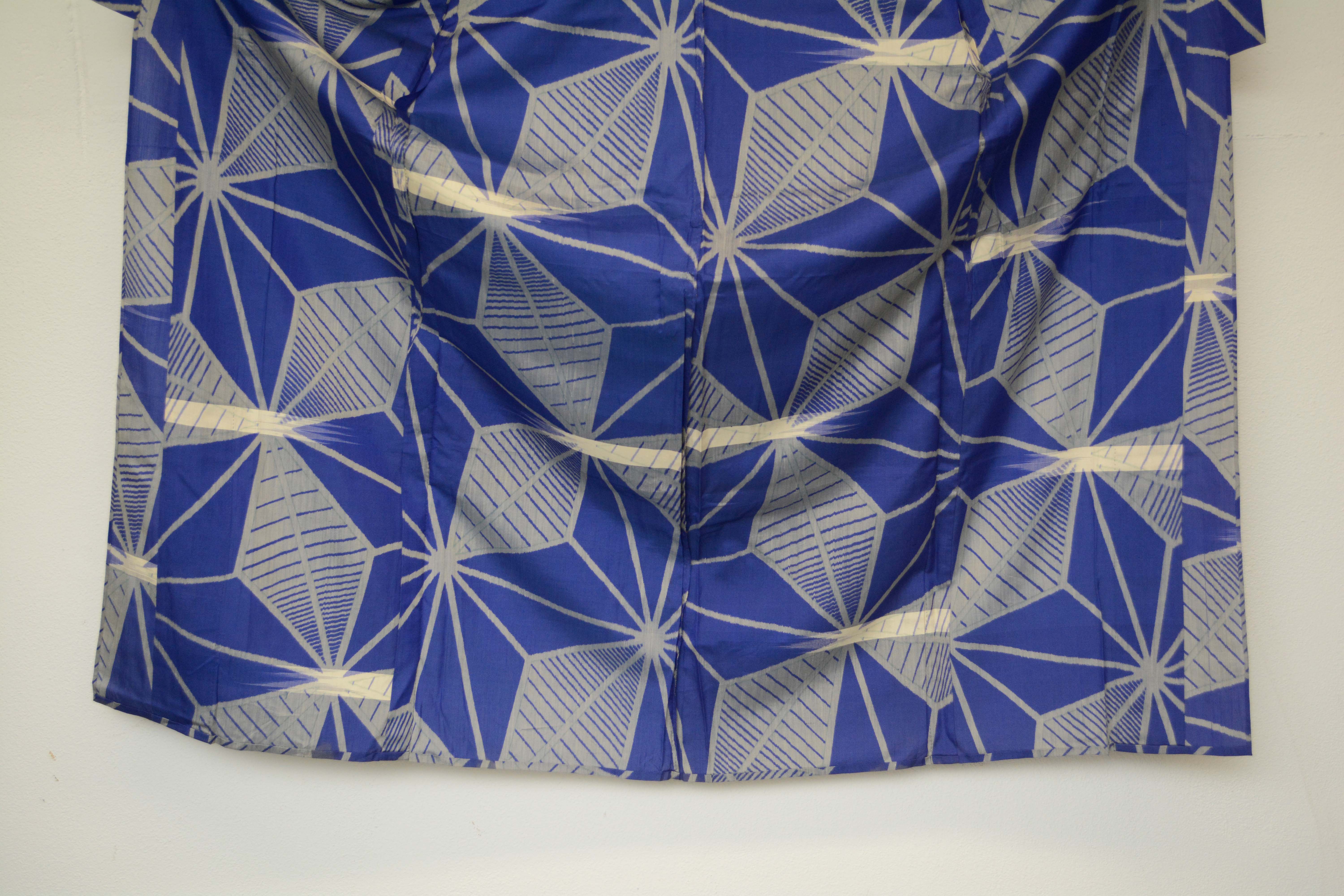 Circa 1925 Vintage Japanese Handwoven Kasuri Ikat Silk Kimono