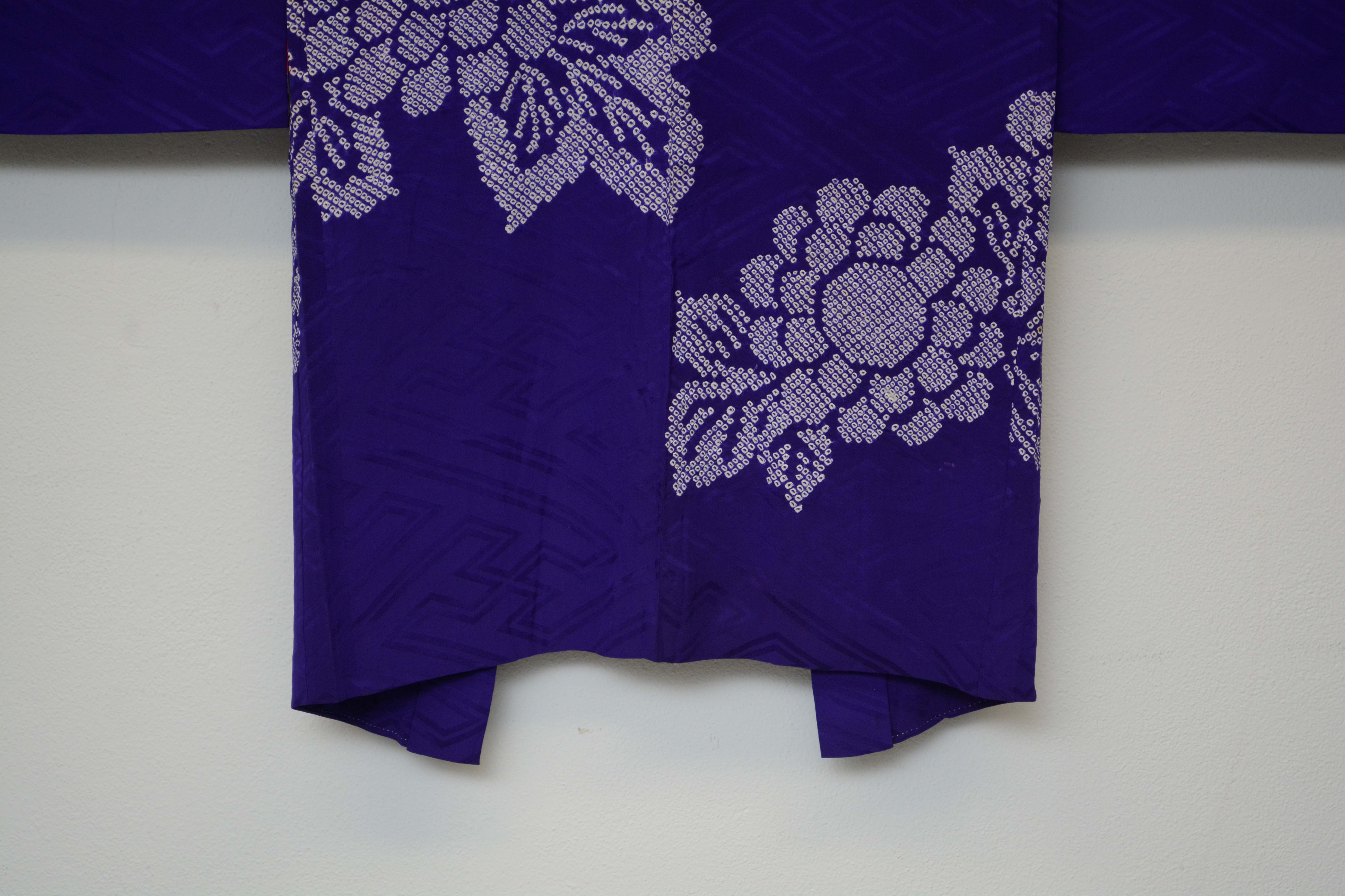 Circa 1910 Antique Handwoven Silk Damask Haori Jacket