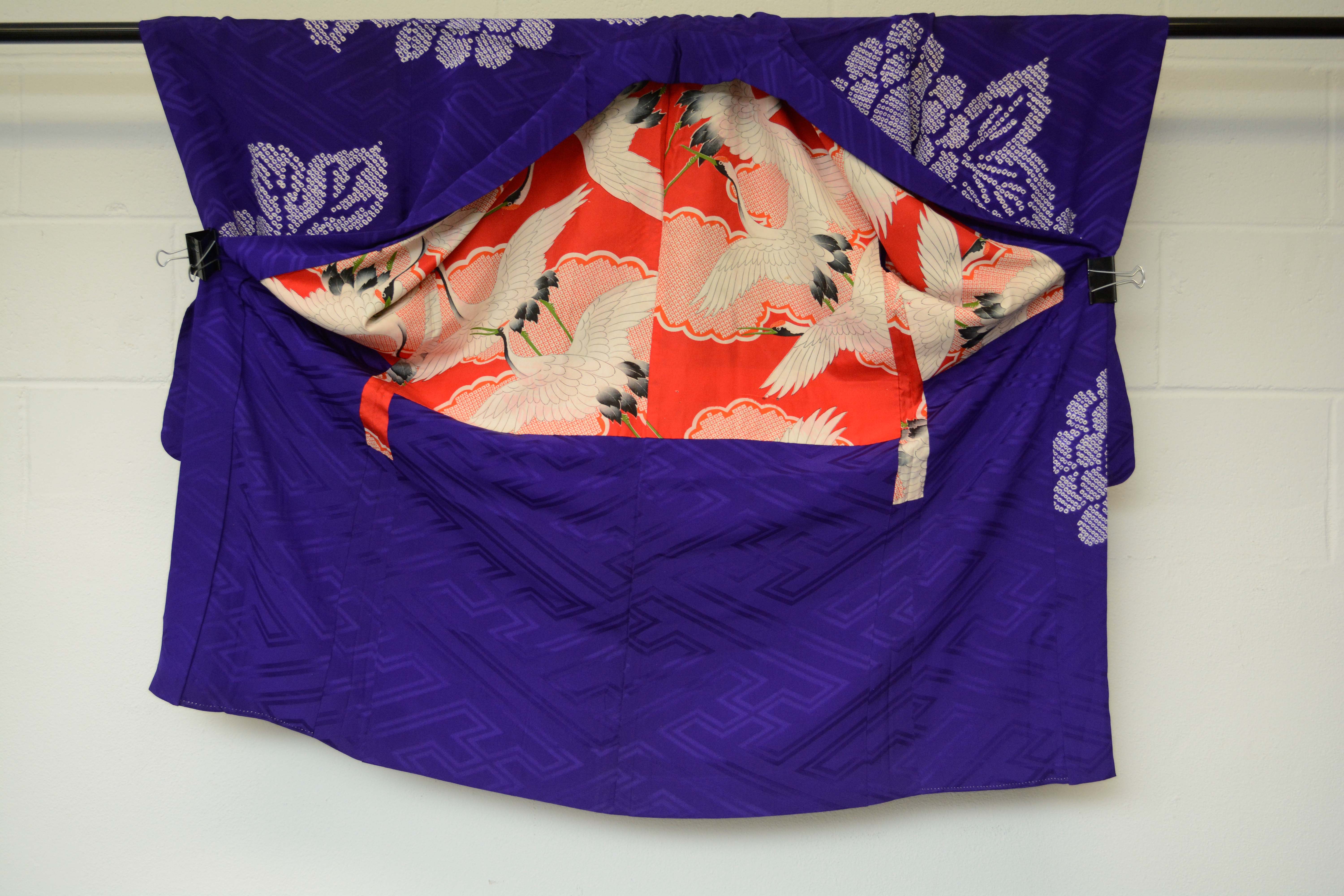 Circa 1910 Antique Handwoven Silk Damask Haori Jacket