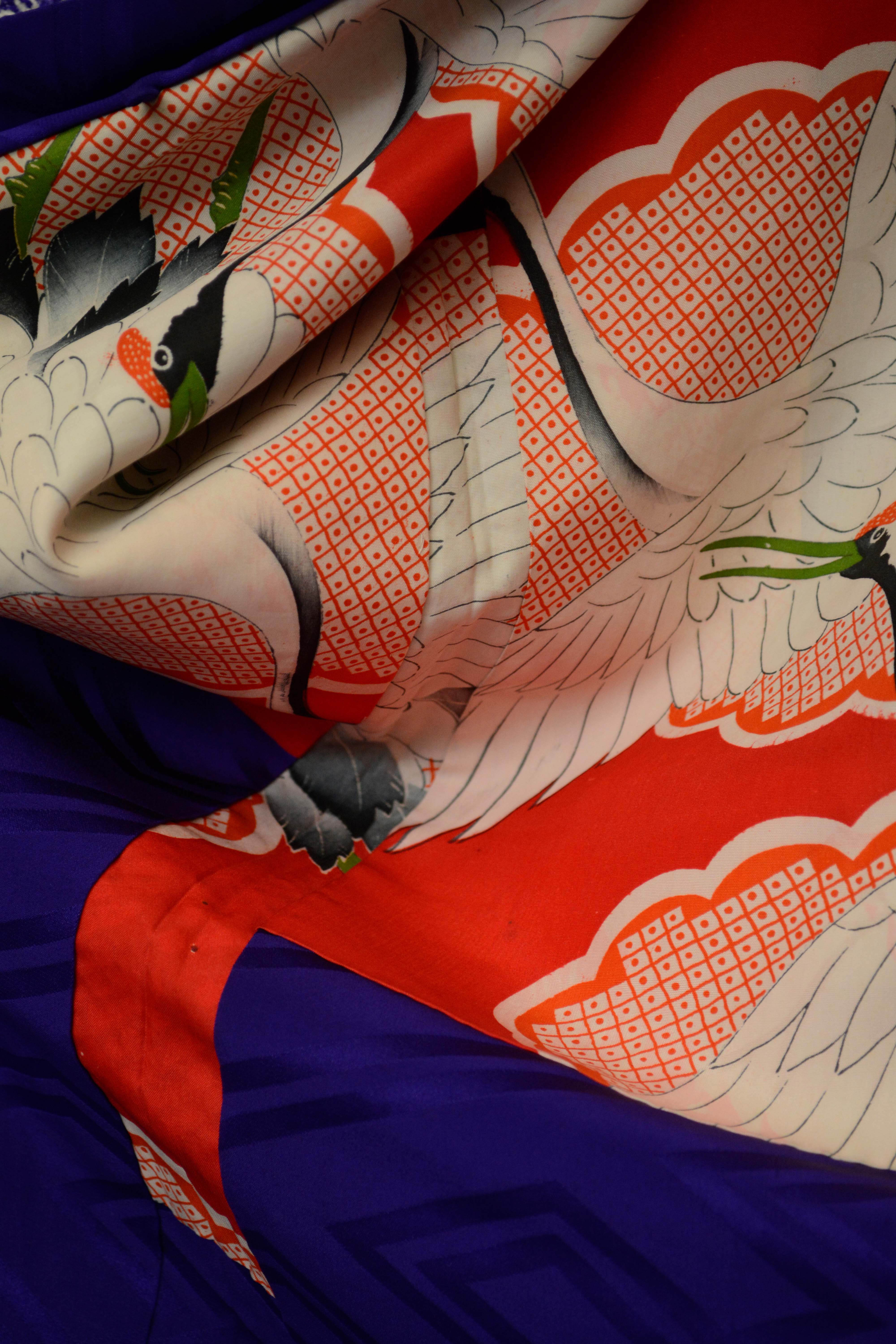 Circa 1910 Antique Handwoven Silk Damask Haori Jacket