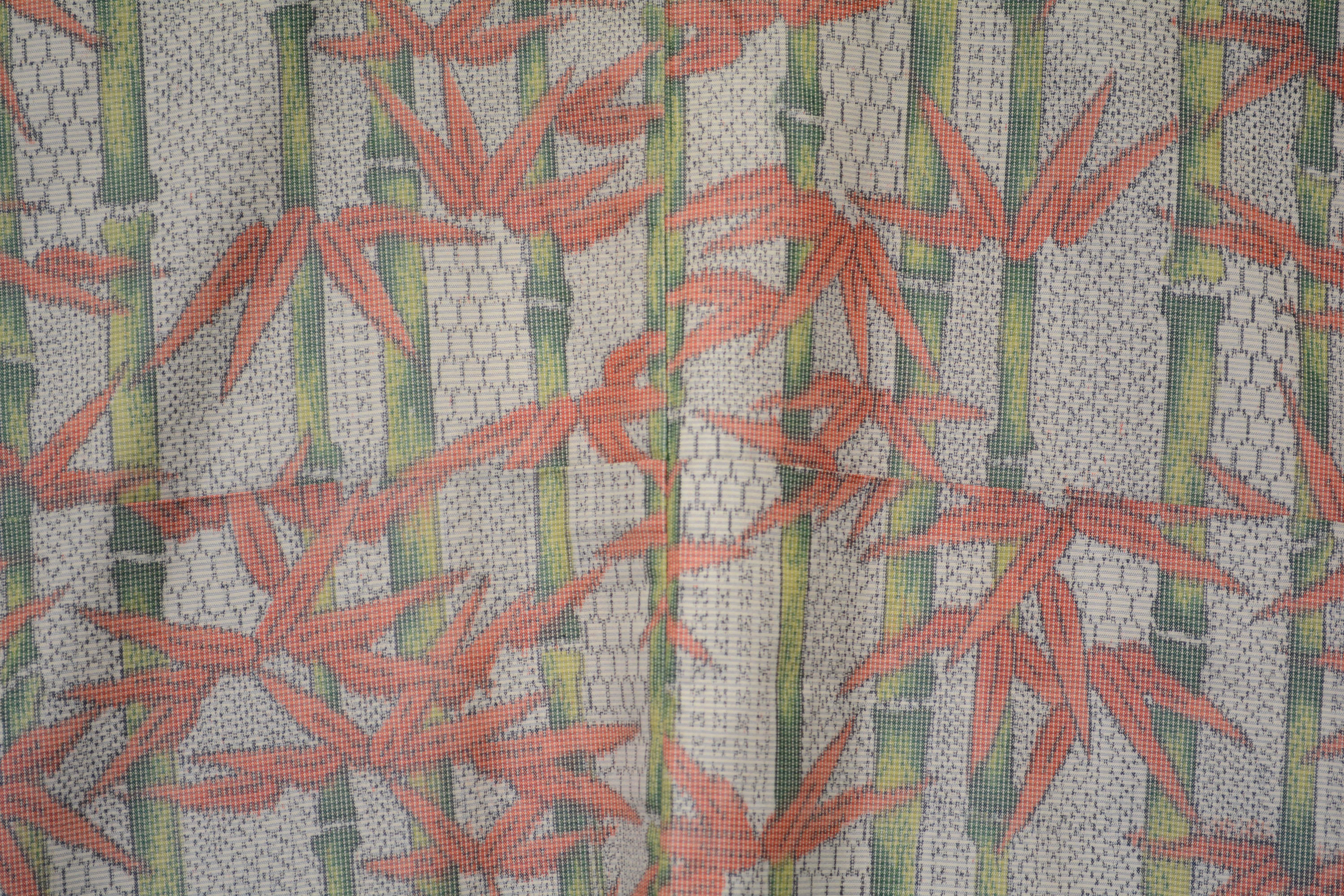 Circa 1950 Vintage Handwoven Oshima Silk Kimono