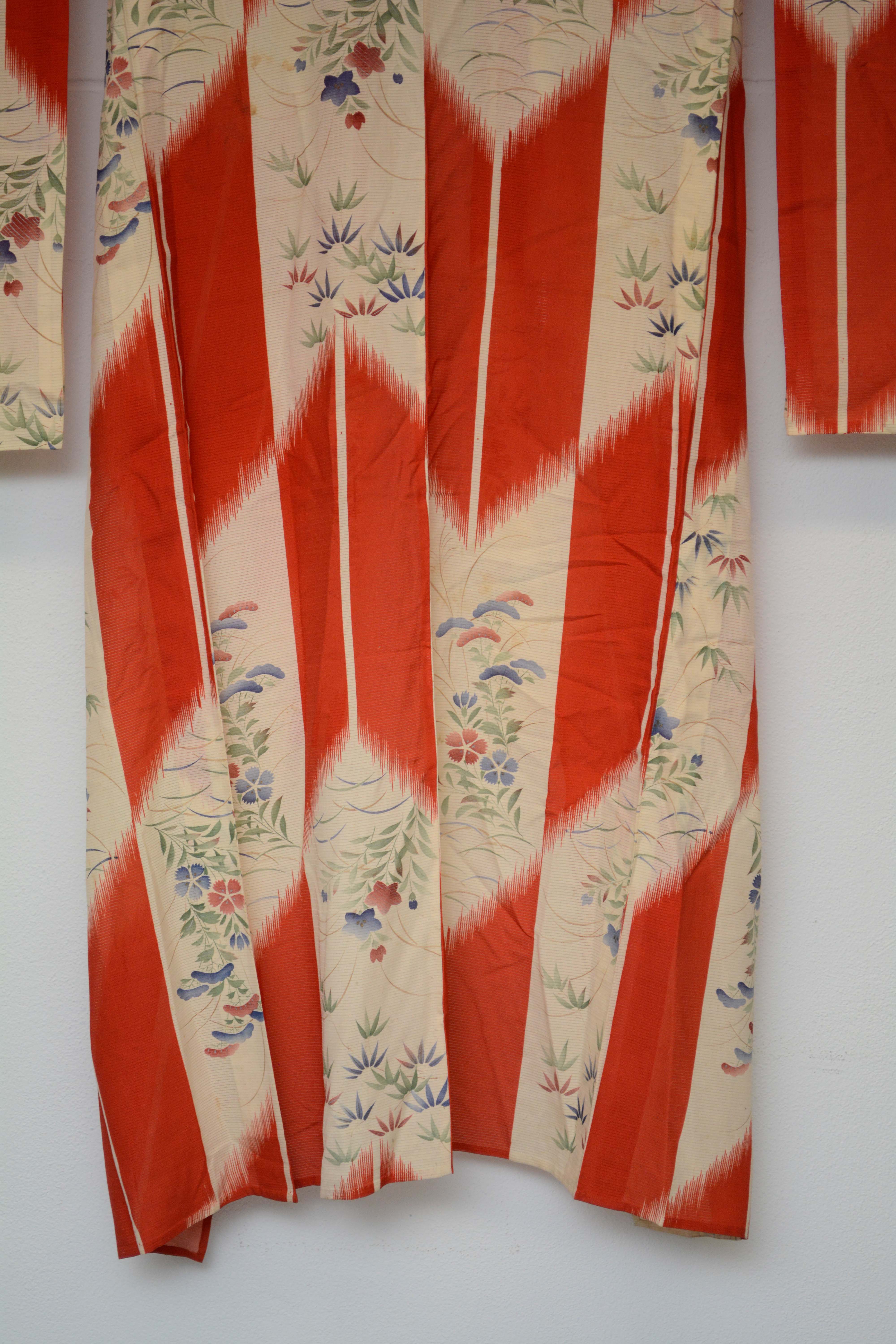 Circa 1900 Antique Handwoven Ro Silk Kimono