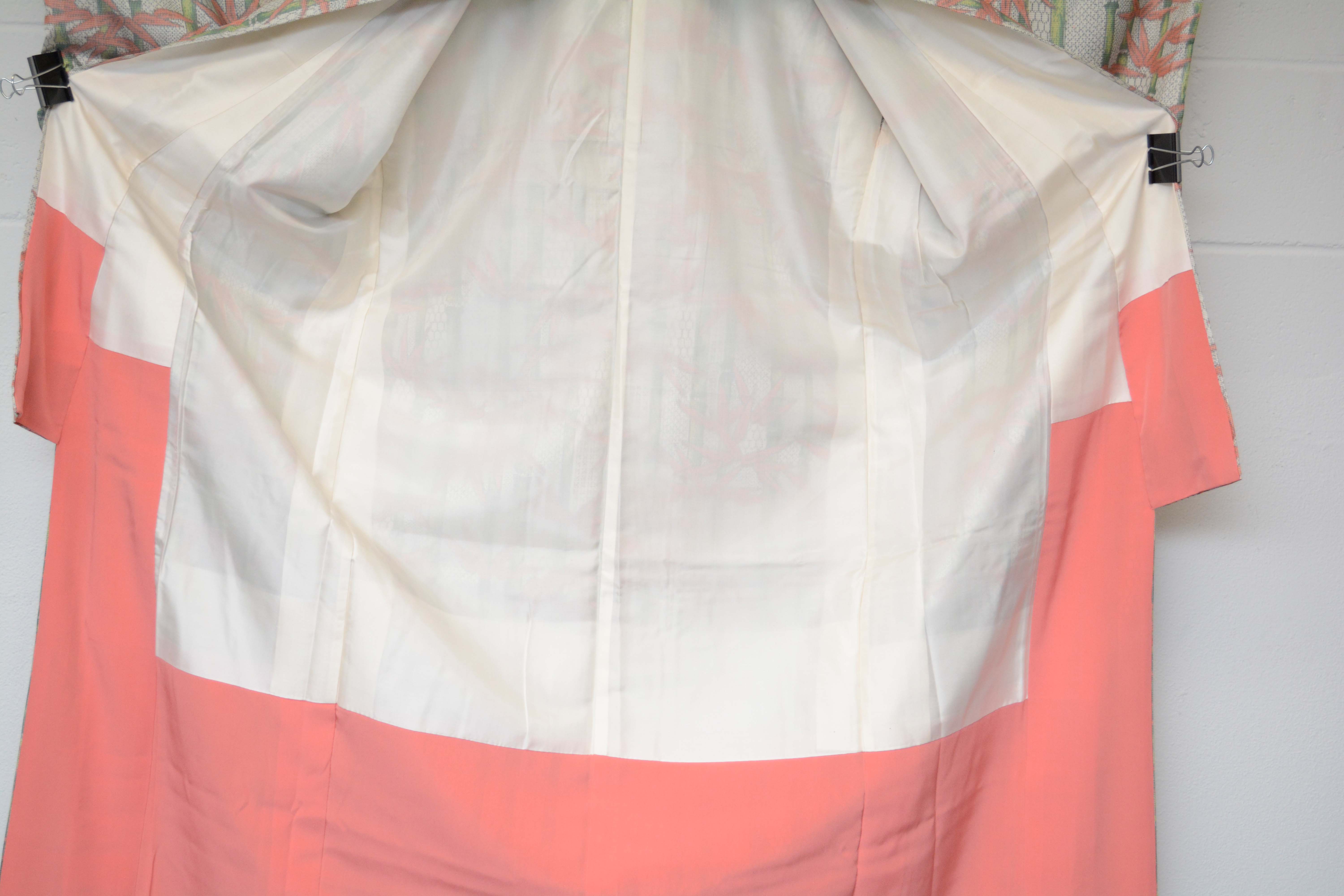 Circa 1950 Vintage Handwoven Oshima Silk Kimono