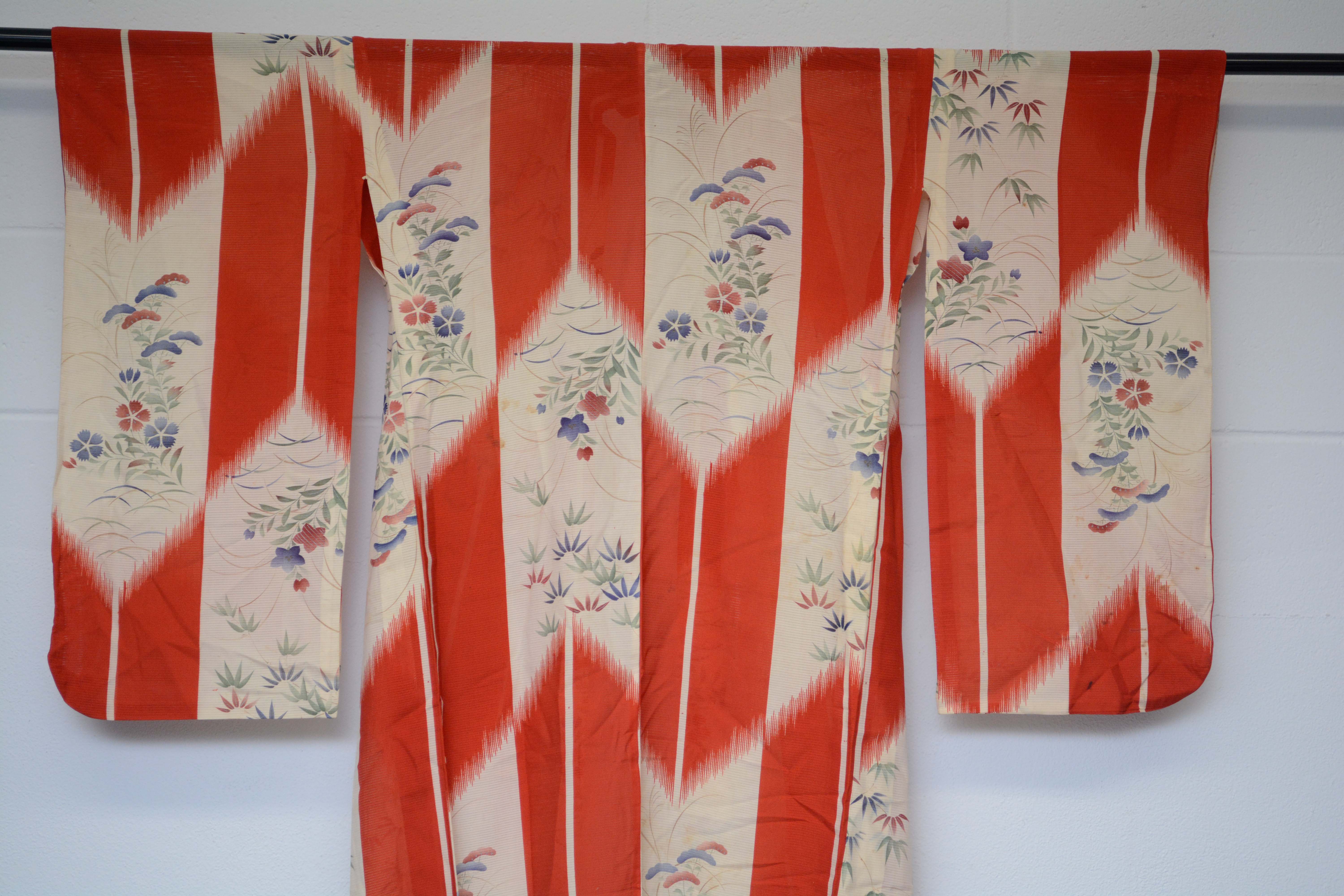 Circa 1900 Antique Handwoven Ro Silk Kimono