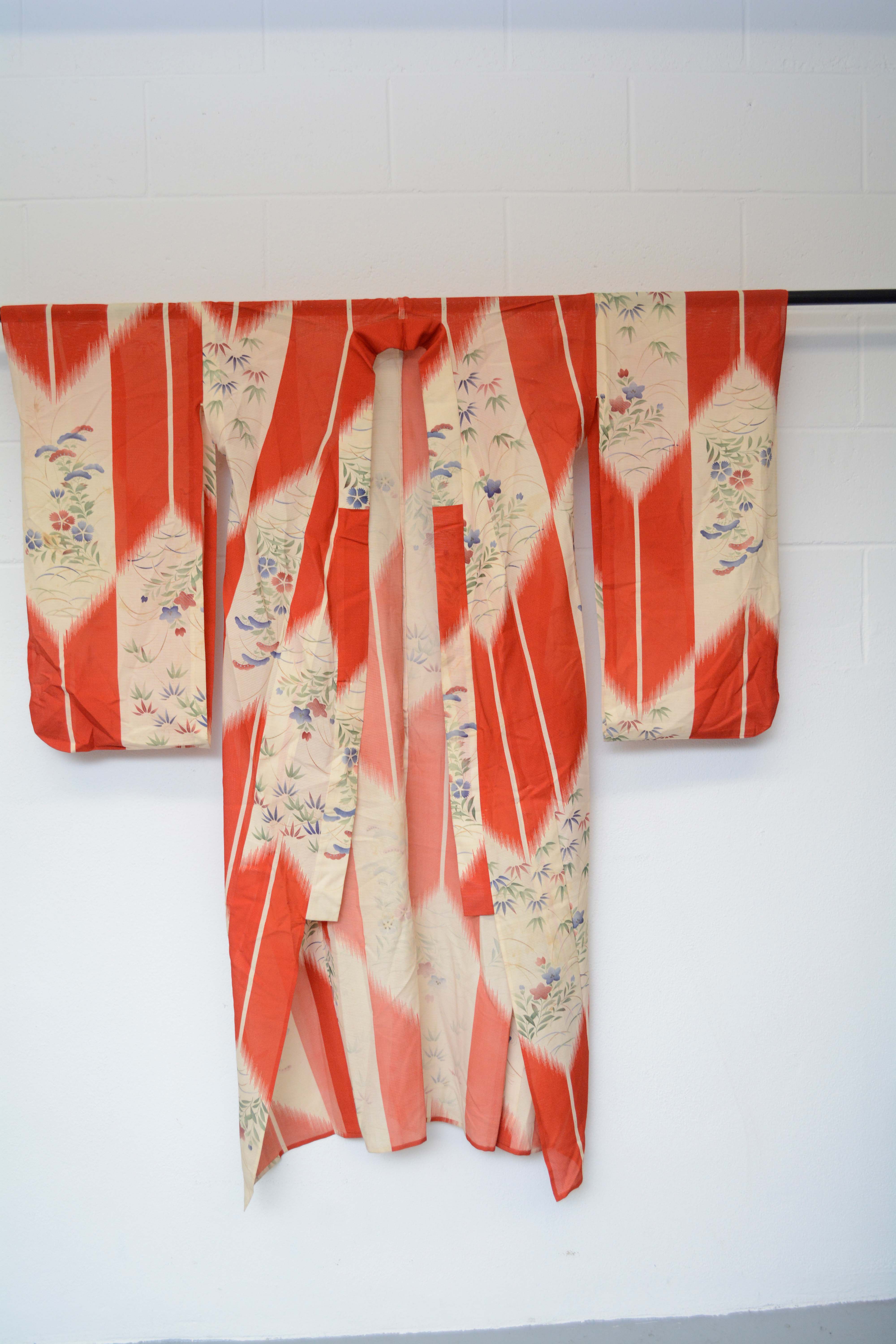 Circa 1900 Antique Handwoven Ro Silk Kimono