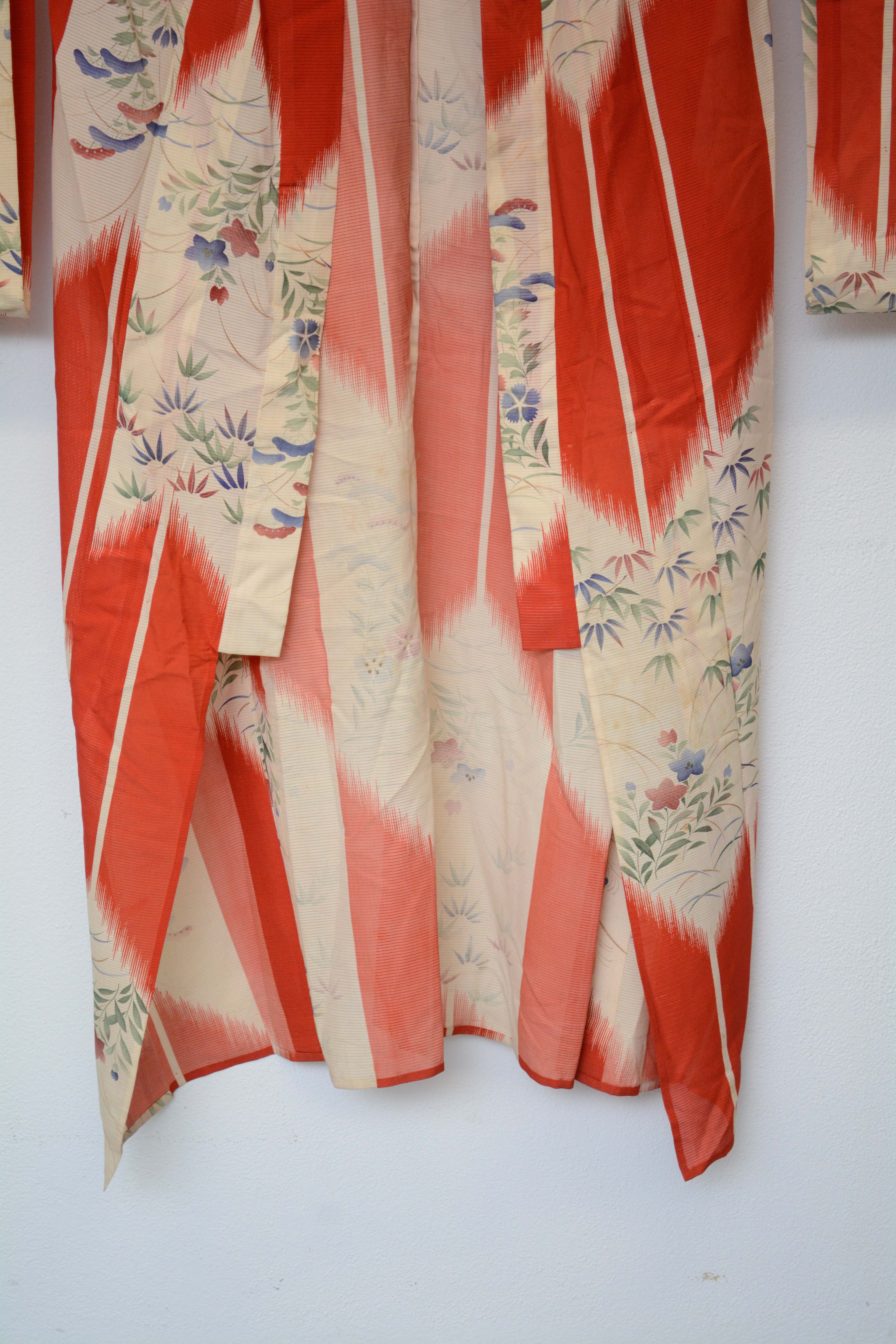 Circa 1900 Antique Handwoven Ro Silk Kimono