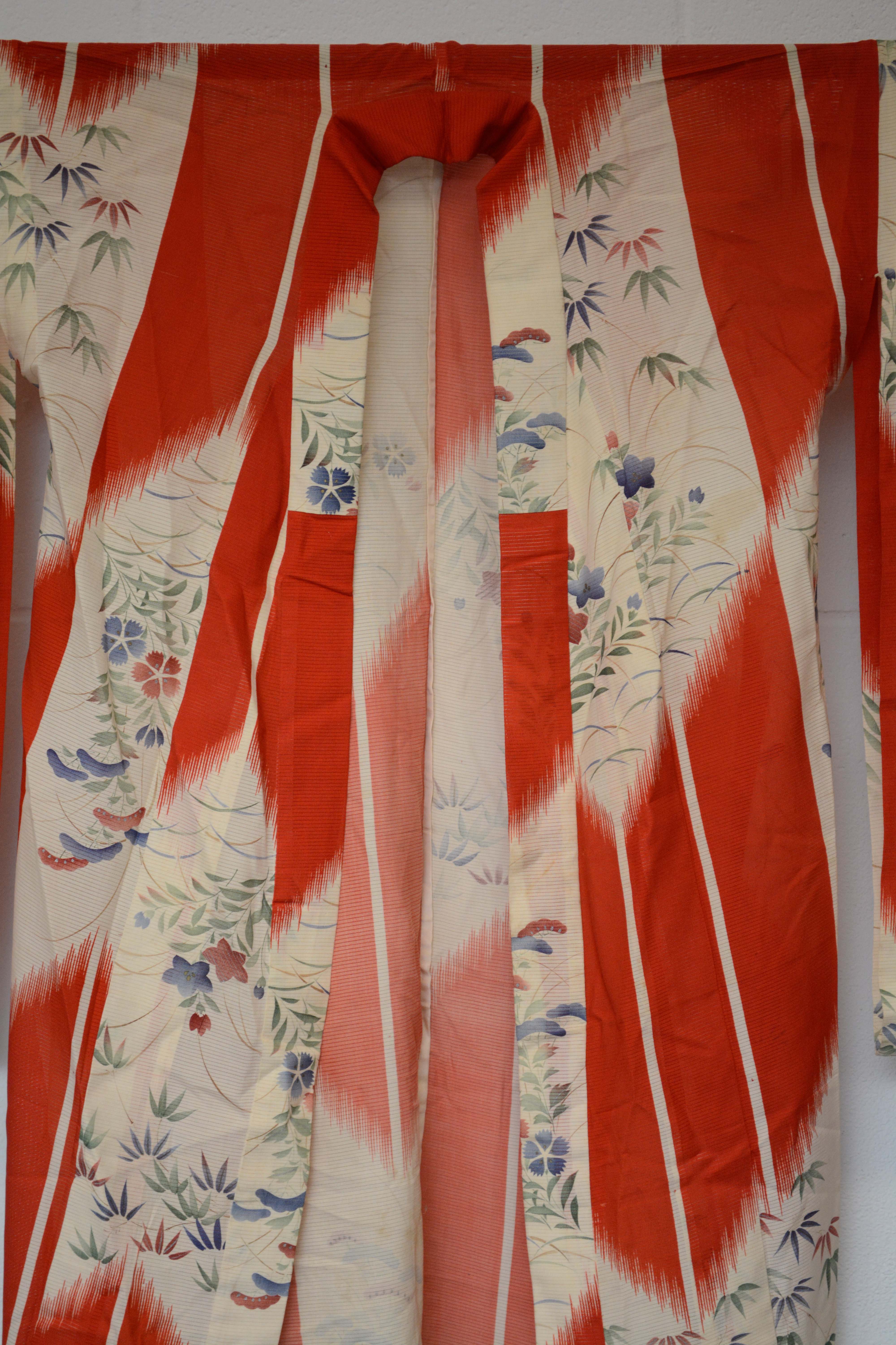 Circa 1900 Antique Handwoven Ro Silk Kimono