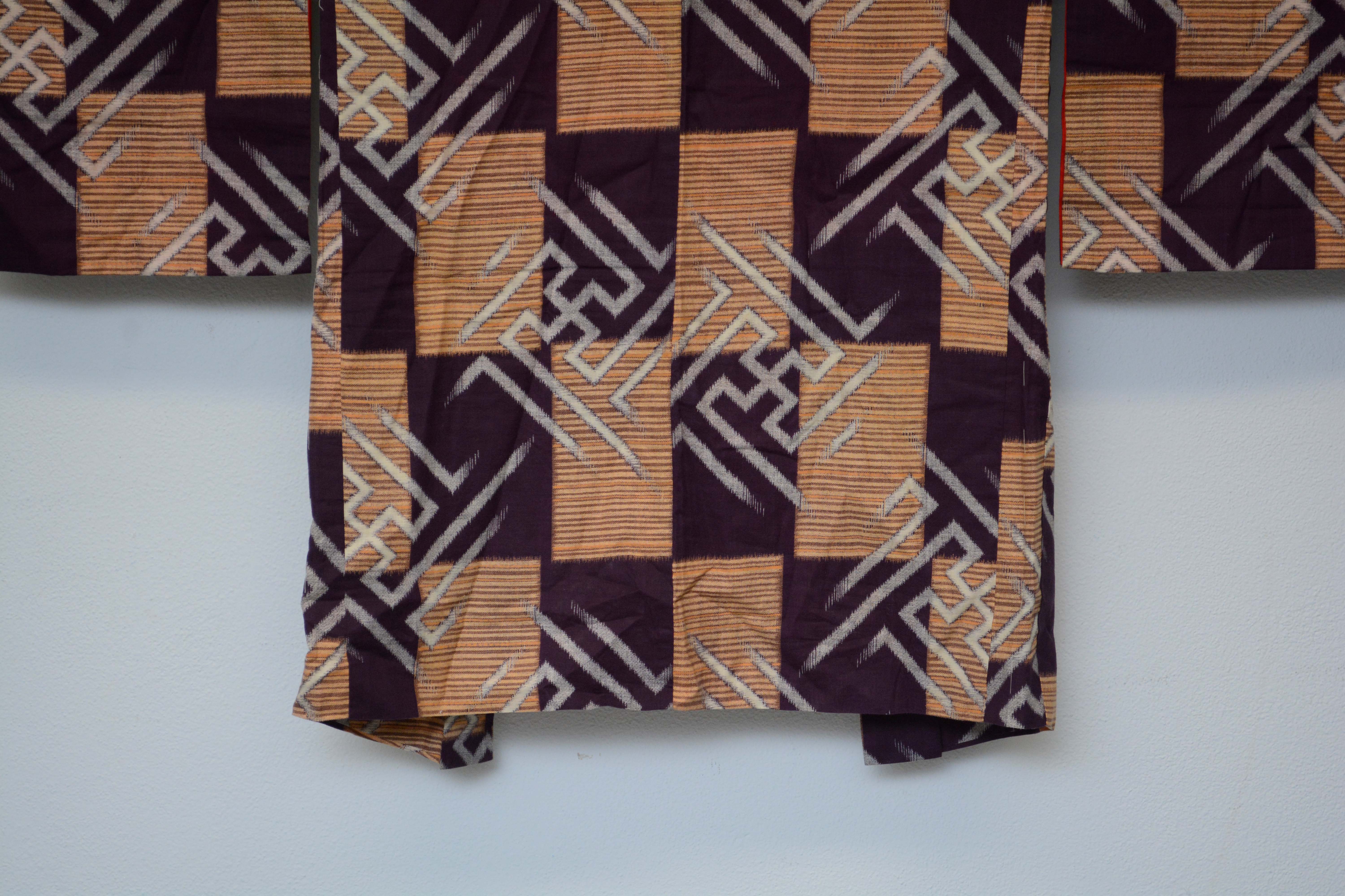 Circa 1915 Antique Handwoven Cotton Haori Jacket