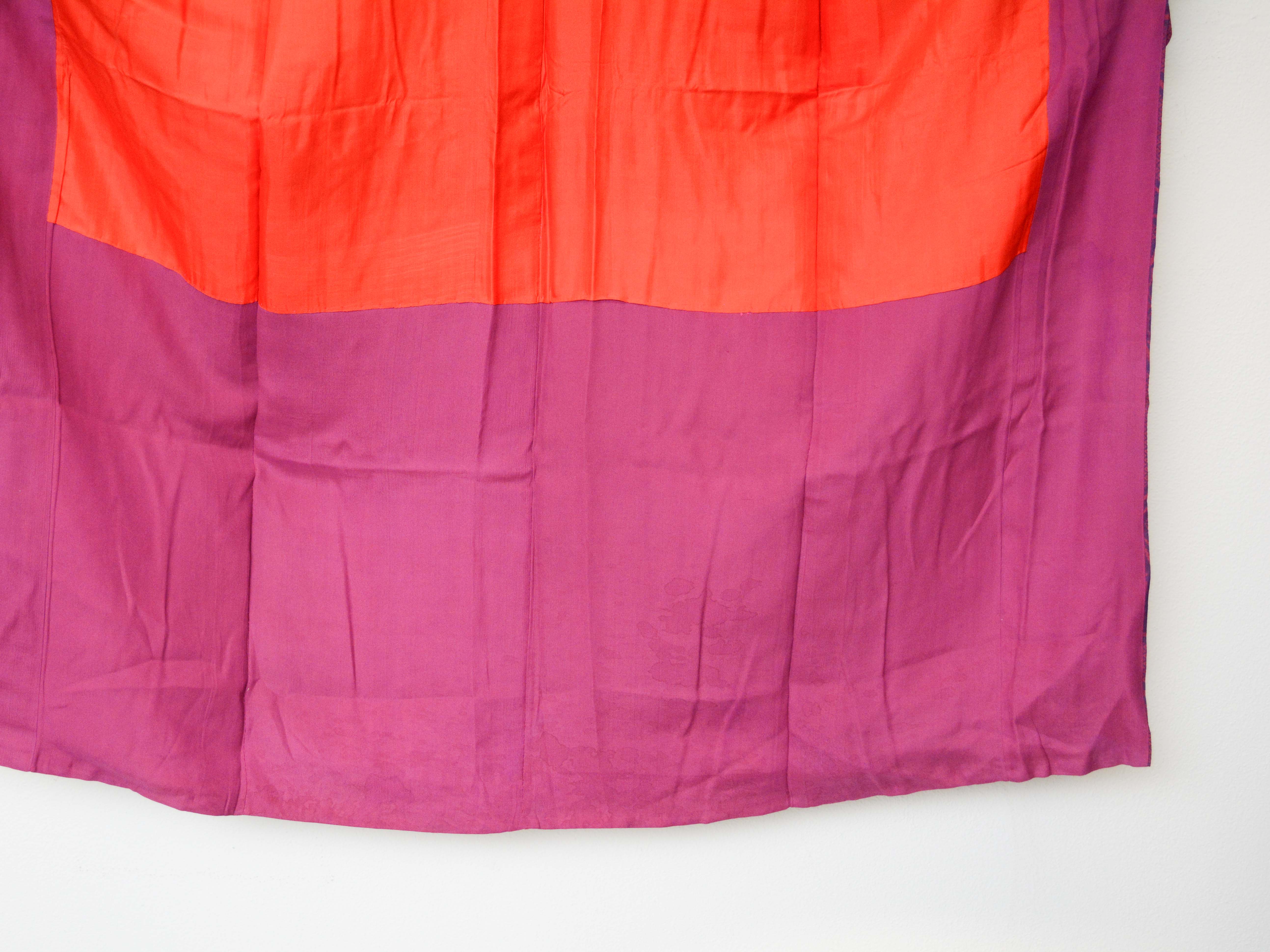 Circa 1920 Vintage Handwoven Omeshi Silk Damask Kofurisode Kimono